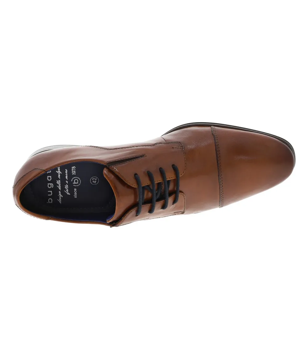 Derbies Bugatti cognac et à lacets ronds