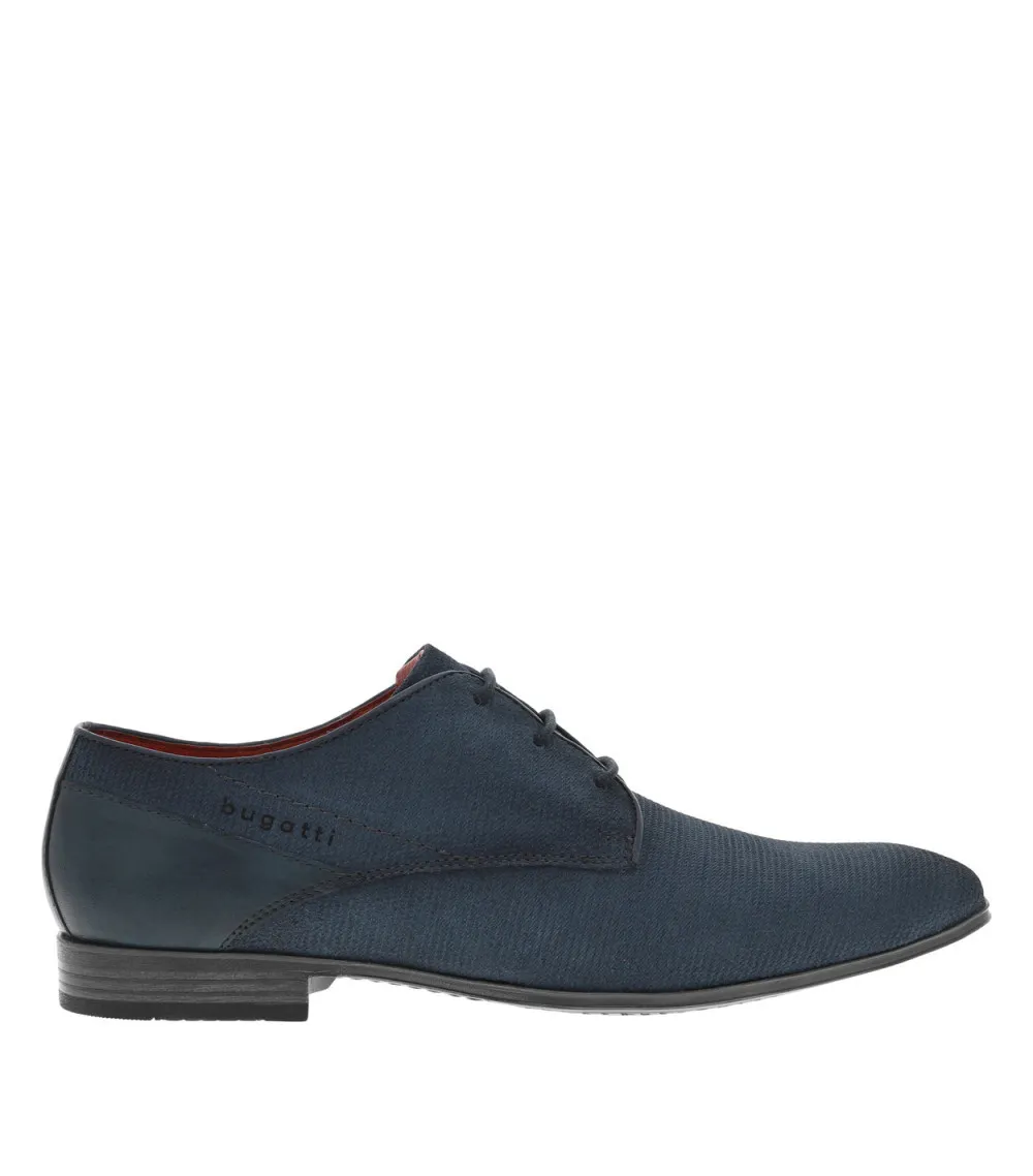 Derbies Bugatti en cuir bleues et à lacets ronds