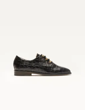 Derbies Denise - Cuir noir croco XL