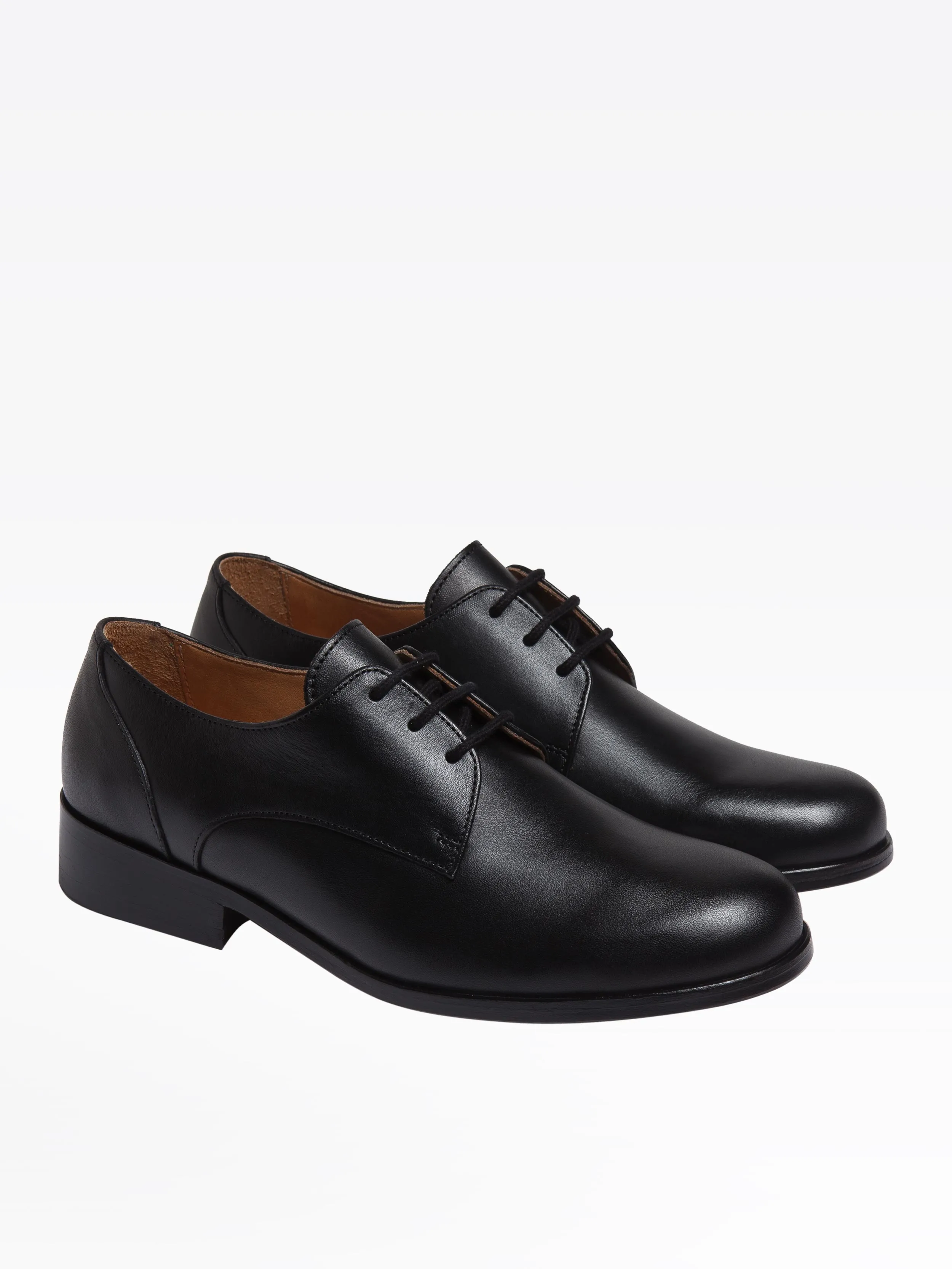 derbies Jeanne noires en cuir