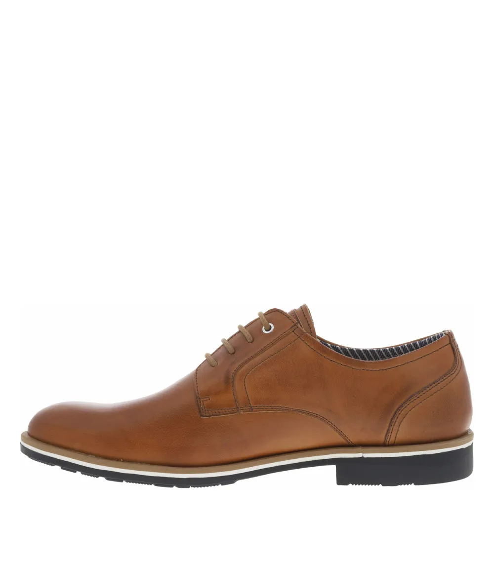 Derbies Pikolinos en cuir  à talon plat et à lacets ronds marron