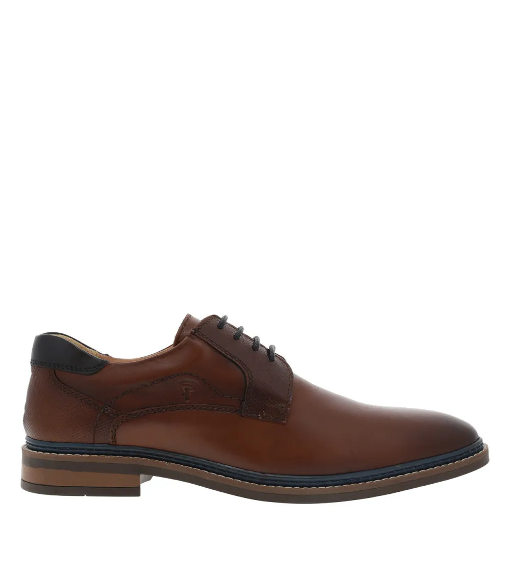 Derbies Redskins en cuir marron cognac à talon décroché bas