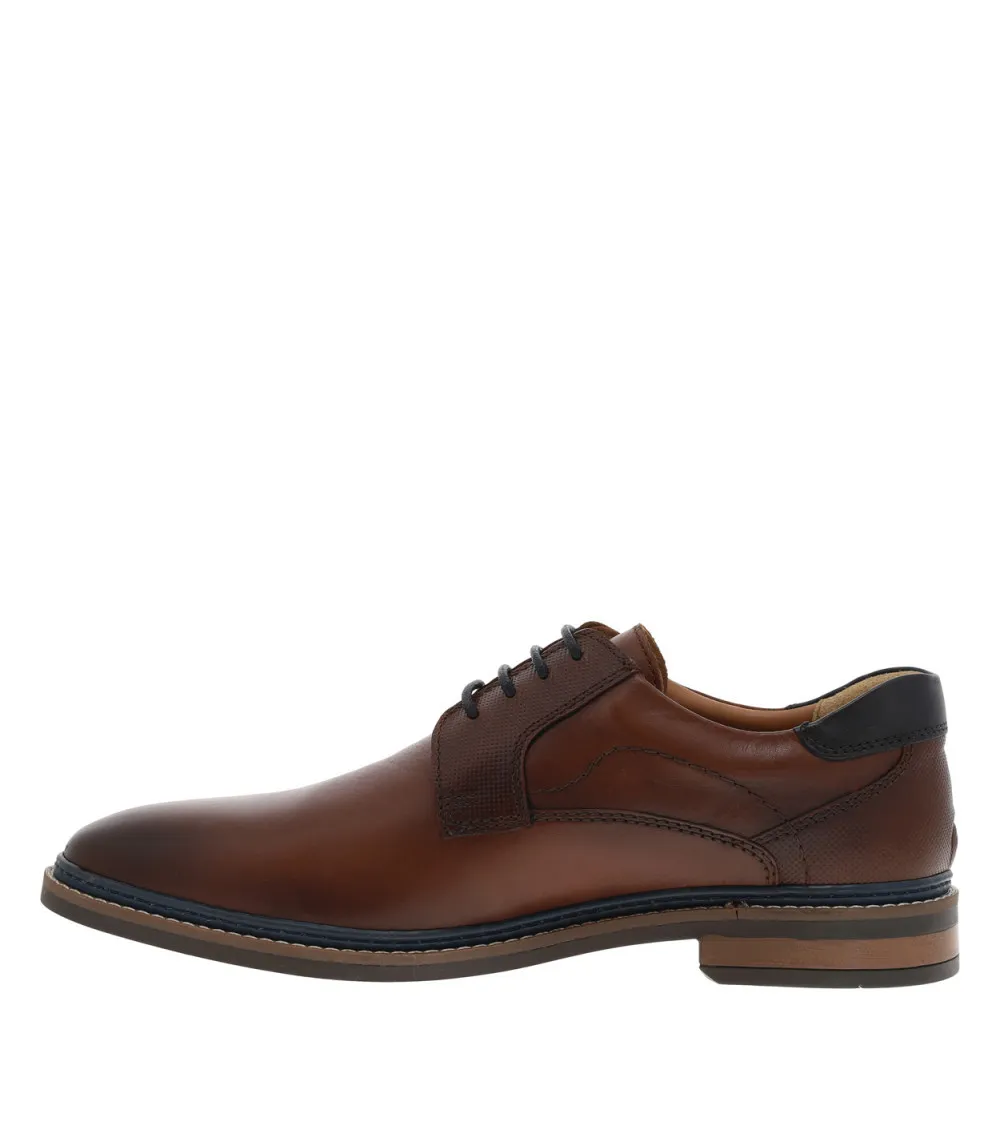 Derbies Redskins en cuir marron cognac à talon décroché bas