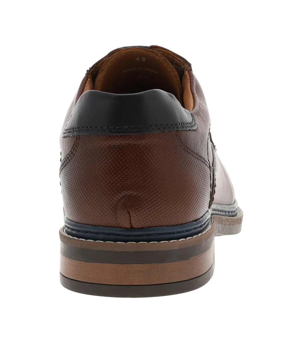 Derbies Redskins en cuir marron cognac à talon décroché bas