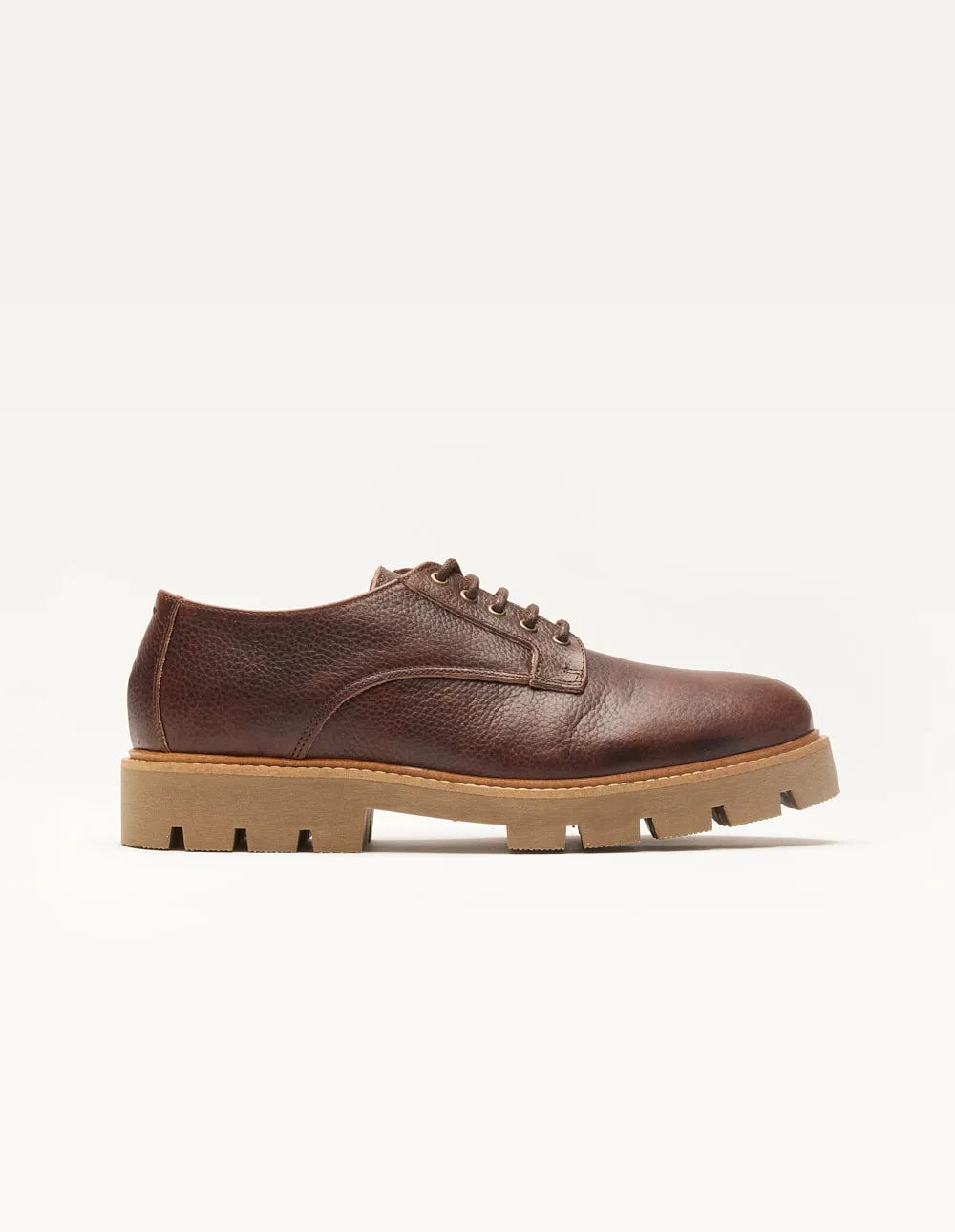 Derbies William - Cuir pull-up grainé marron