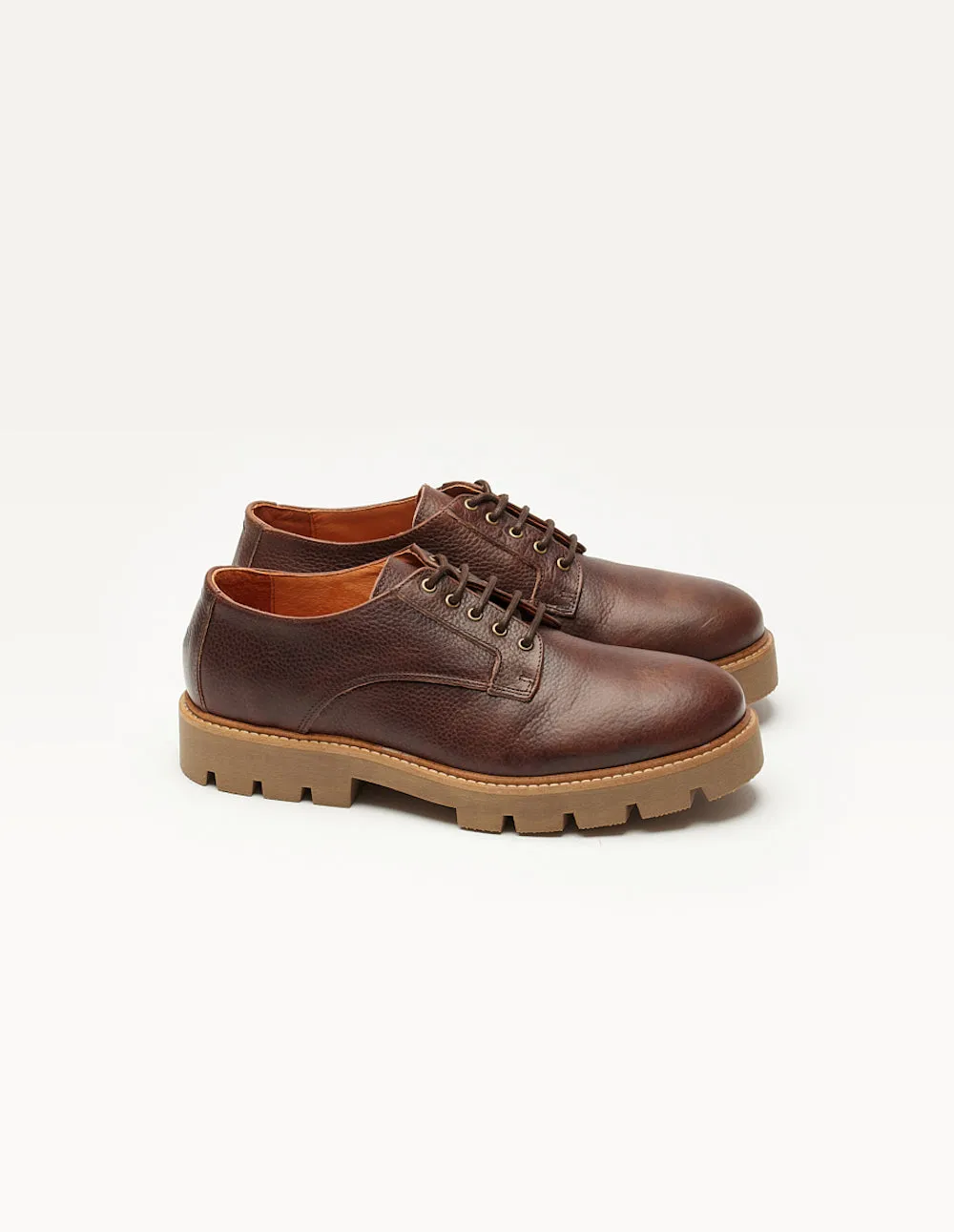 Derbies William - Cuir pull-up grainé marron