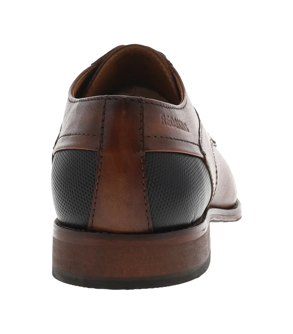 Derbies à lacets ronds tressés Redskins en cuir cognac aspect fumé