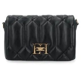 Elisabetta Franchi Sac Puffy Media noir avec plaque logo