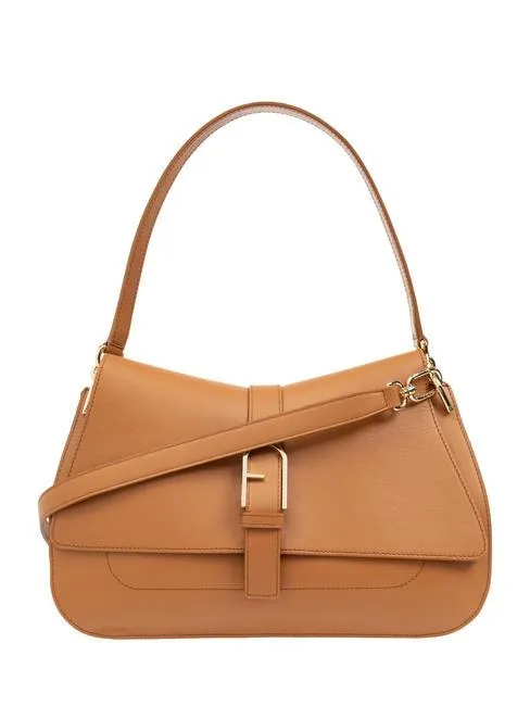 Furla Flow Sac À Main L En Cuir Brandy - Achetez À Prix Outlet!