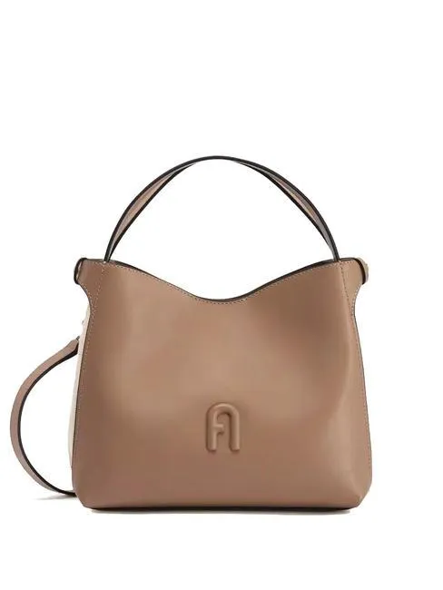 Furla Primula Sac À Main Bicolore Grège - Achetez À Prix Outlet!