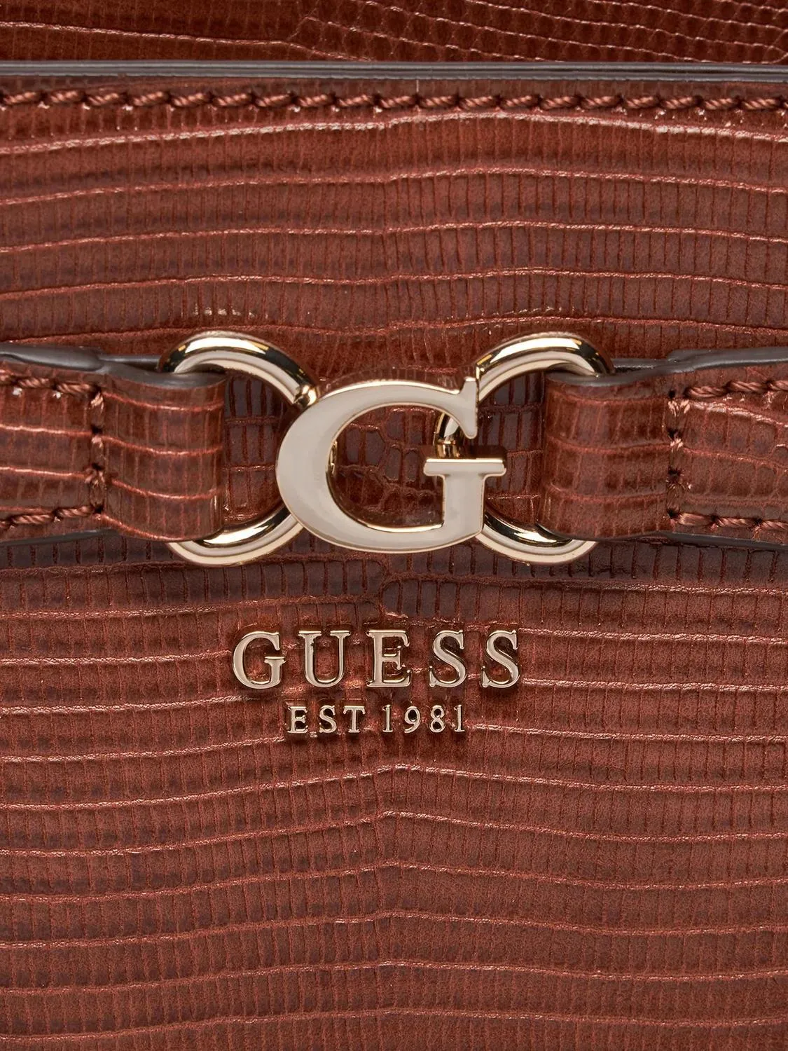 Guess Arlena Lizzard Sac À Main, Avec Bandoulière Cognac - Achetez À Prix Outlet!