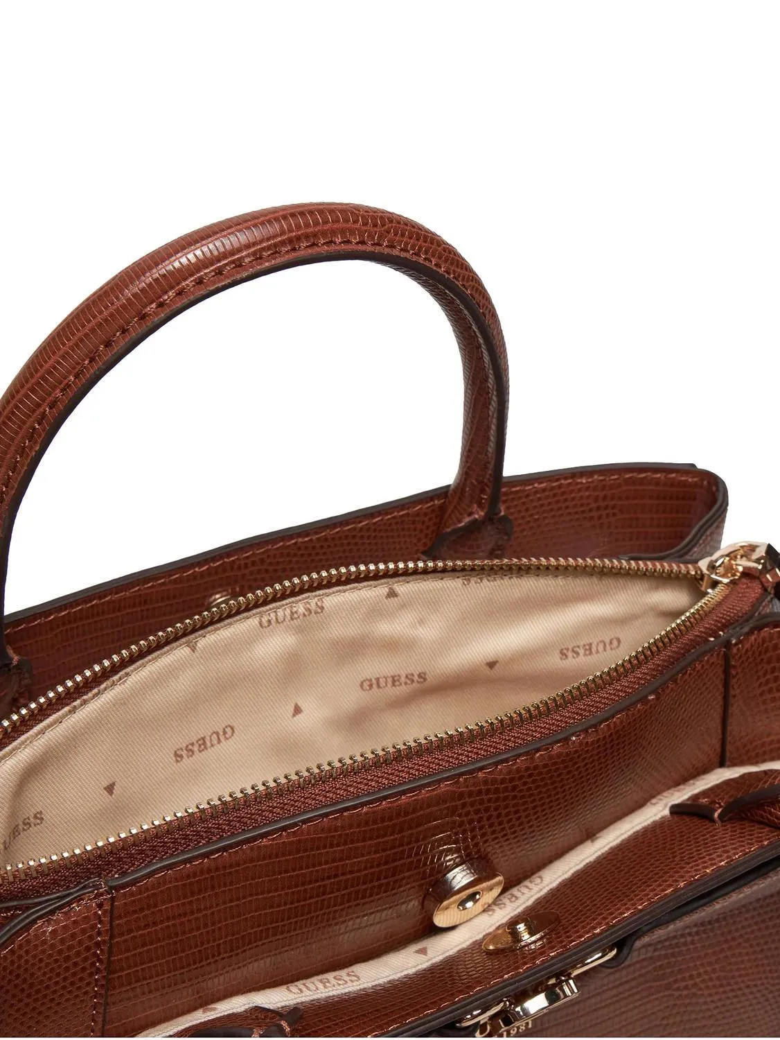 Guess Arlena Lizzard Sac À Main, Avec Bandoulière Cognac - Achetez À Prix Outlet!