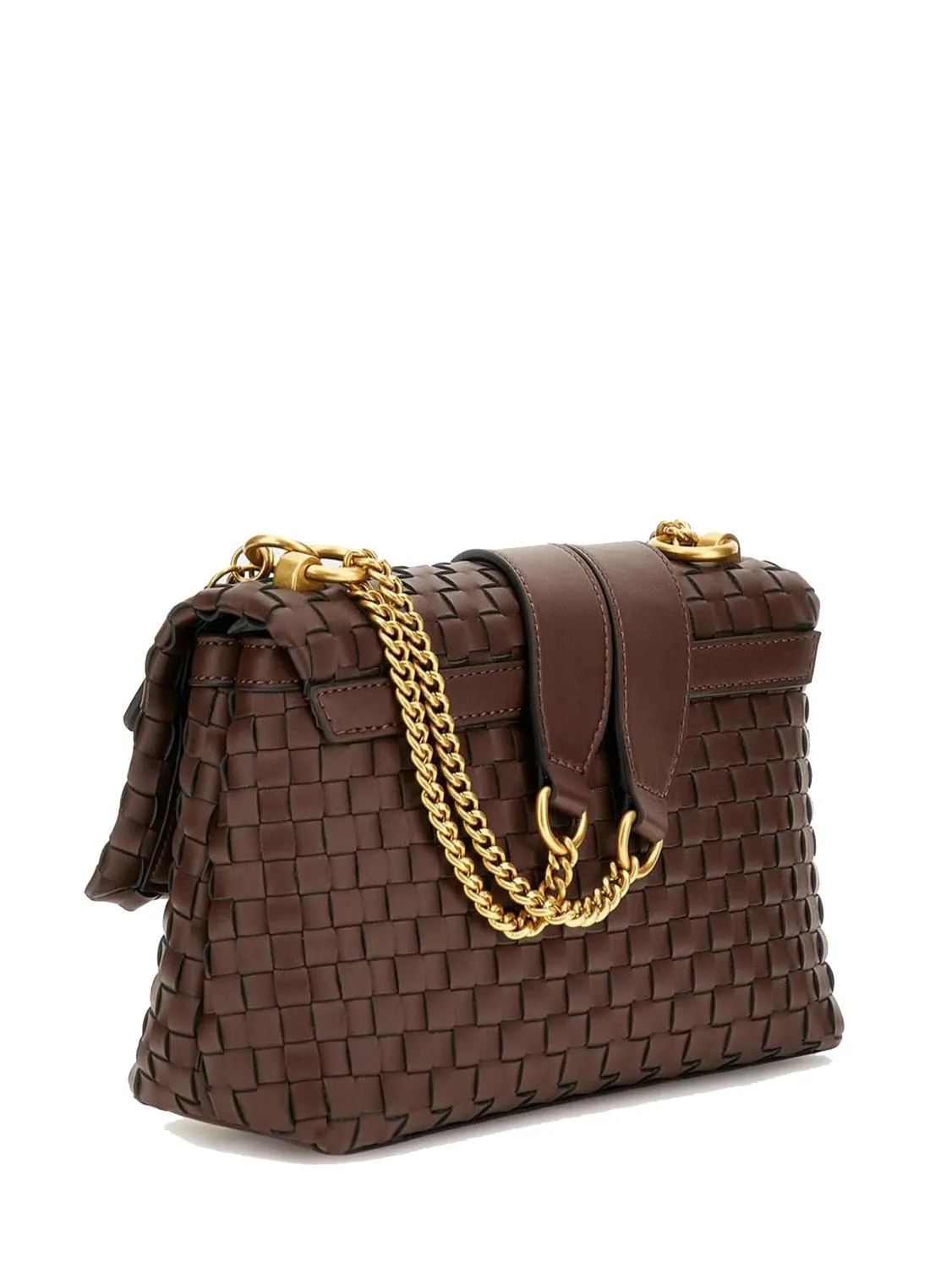 Guess Lisbet Sac Bandoulière Tressé Acajou - Achetez À Prix Outlet!