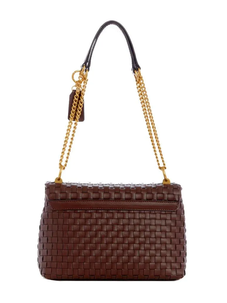 Guess Lisbet Sac Bandoulière Tressé Acajou - Achetez À Prix Outlet!