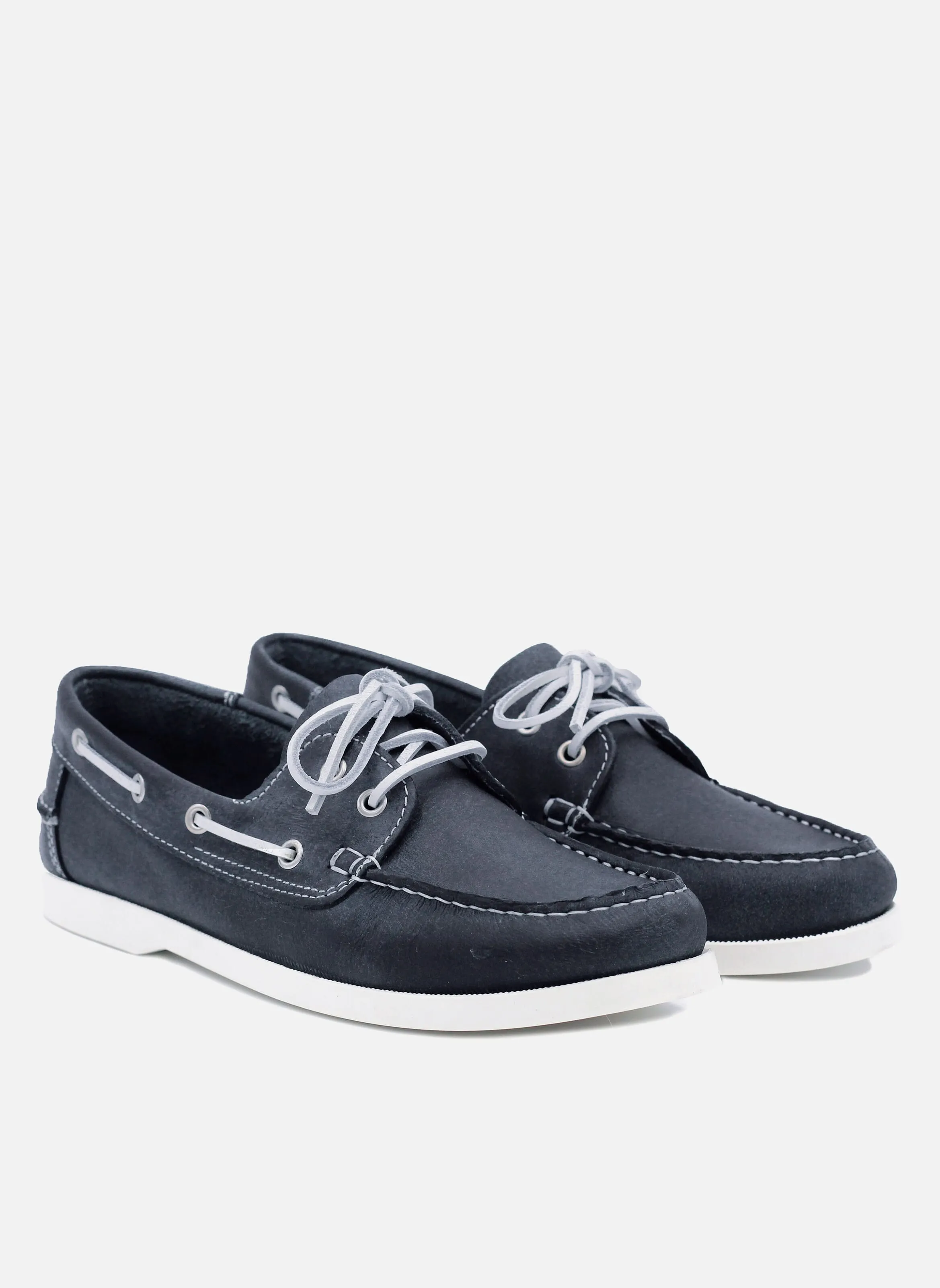 JULES & JENN  Chaussures bateau en cuir - Bleu