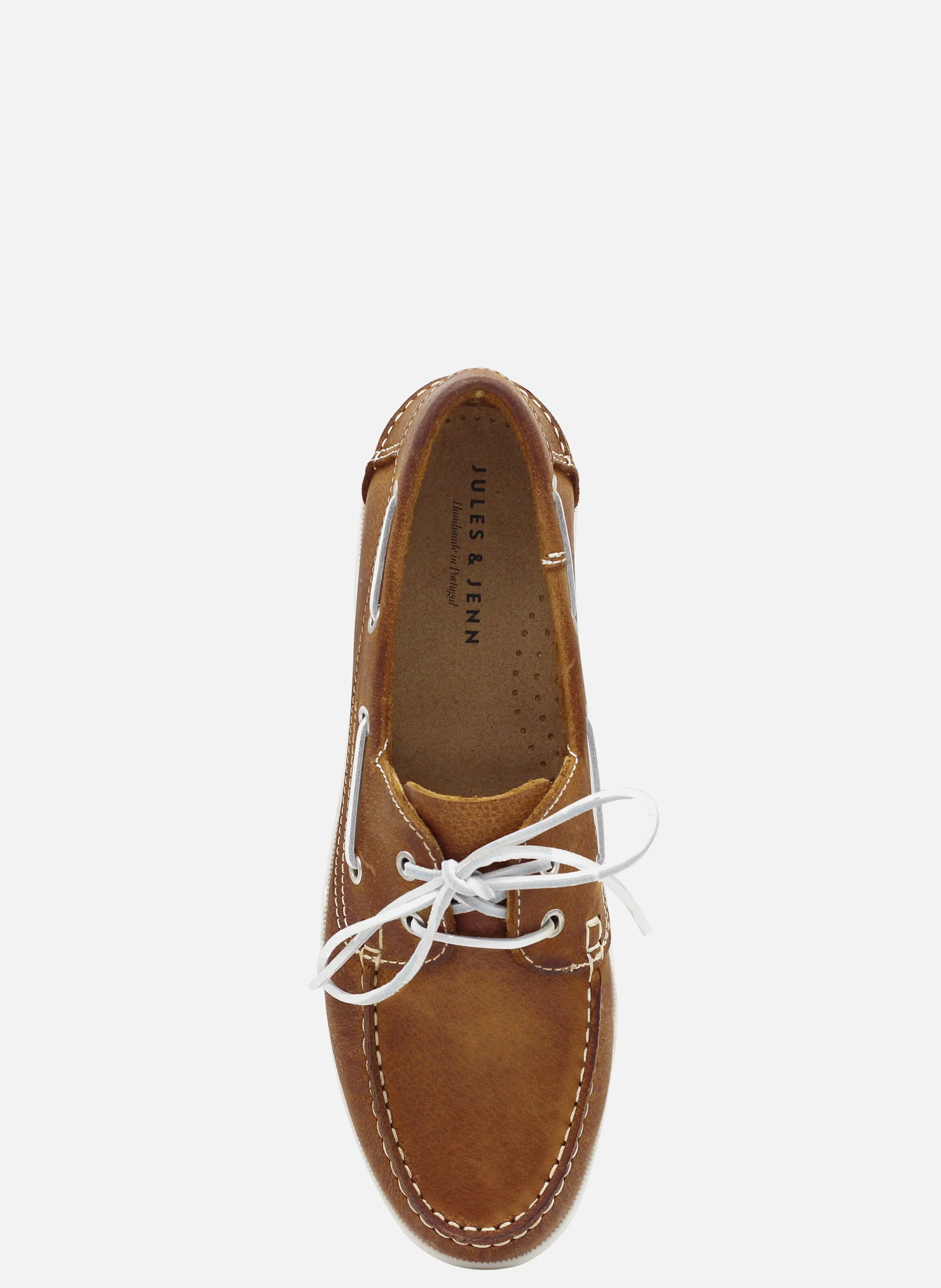 JULES & JENN  Chaussures bateau en cuir - Marron