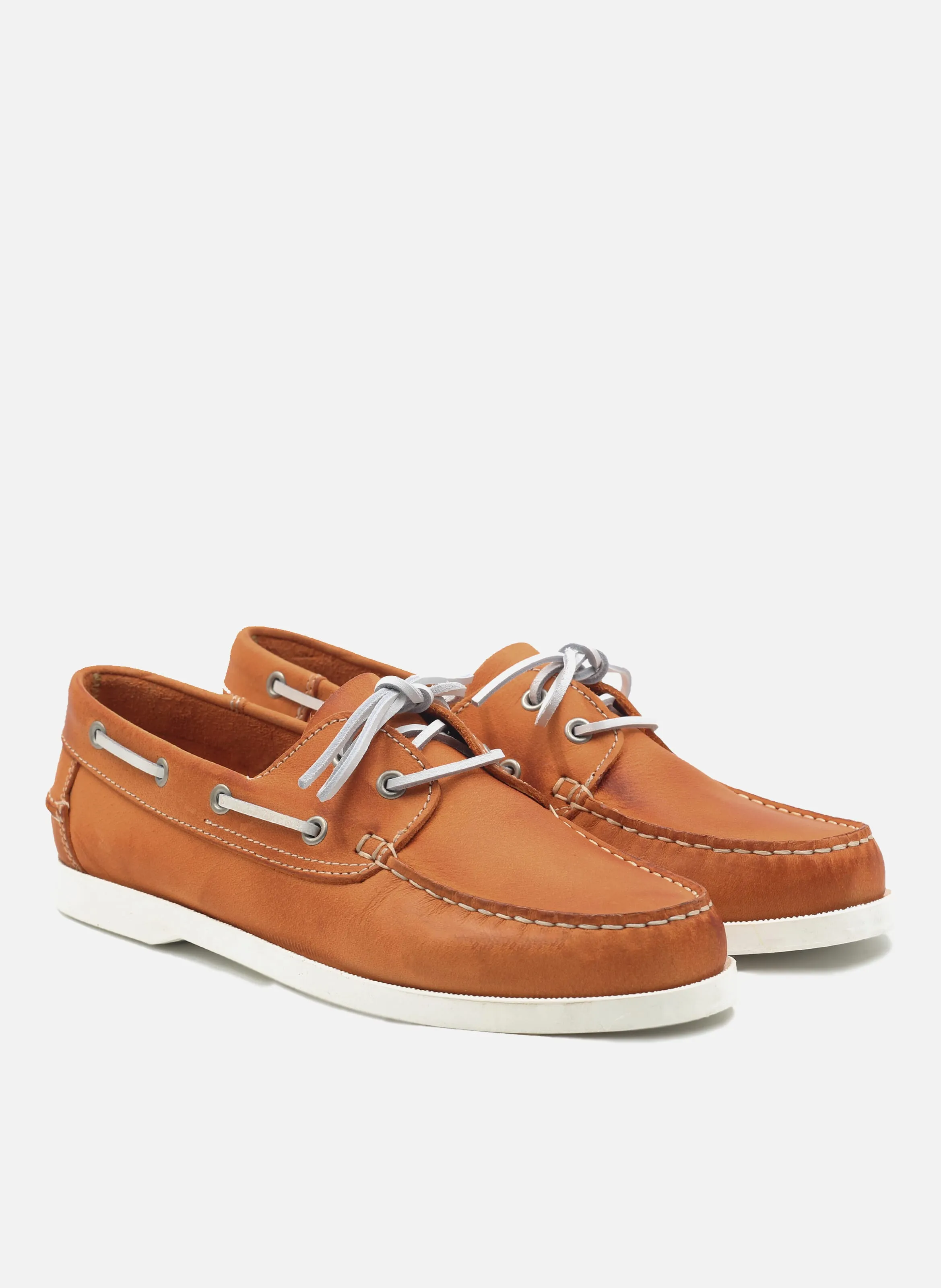 JULES & JENN  Chaussures bateau en cuir - Orange