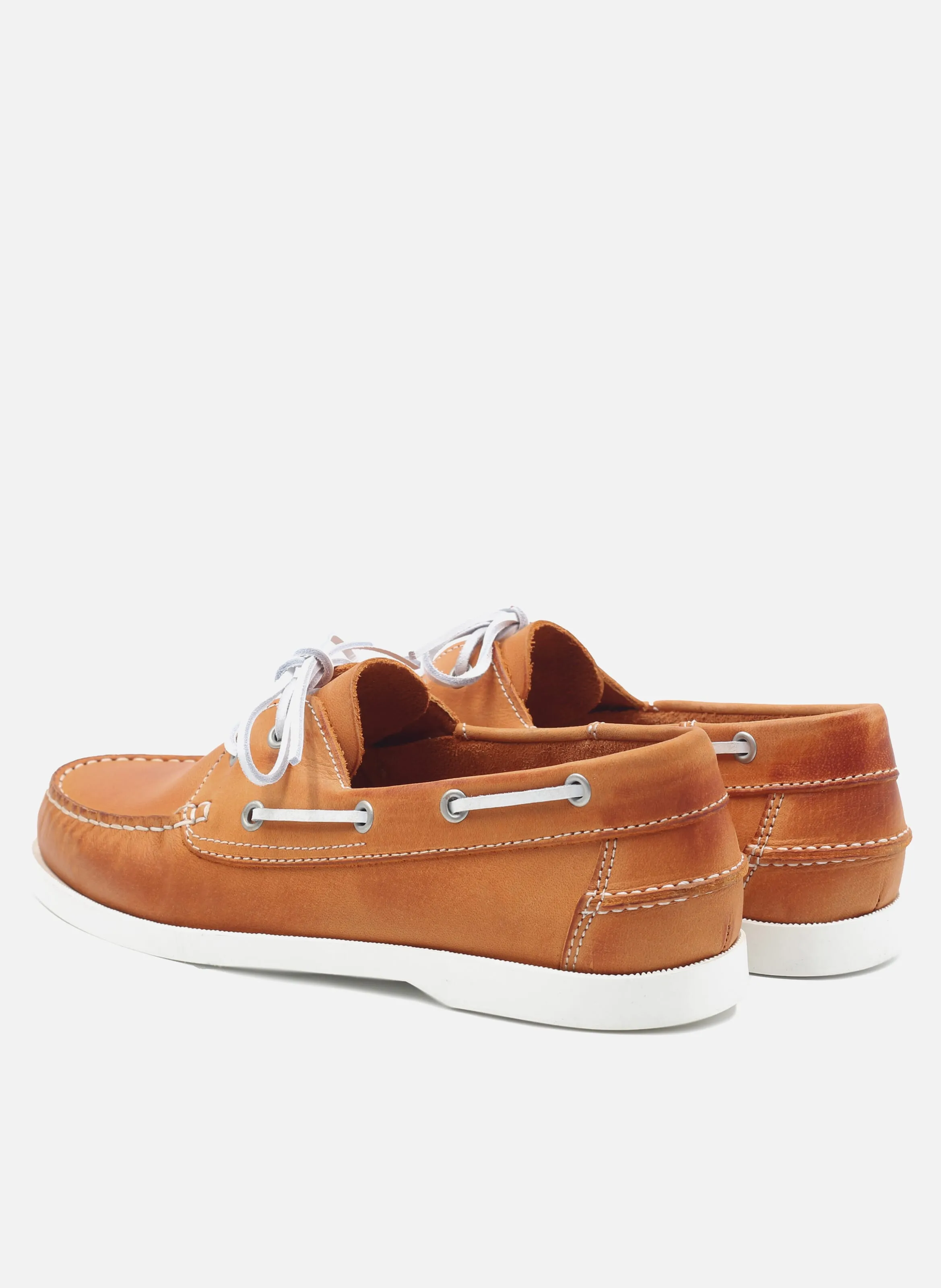 JULES & JENN  Chaussures bateau en cuir - Orange