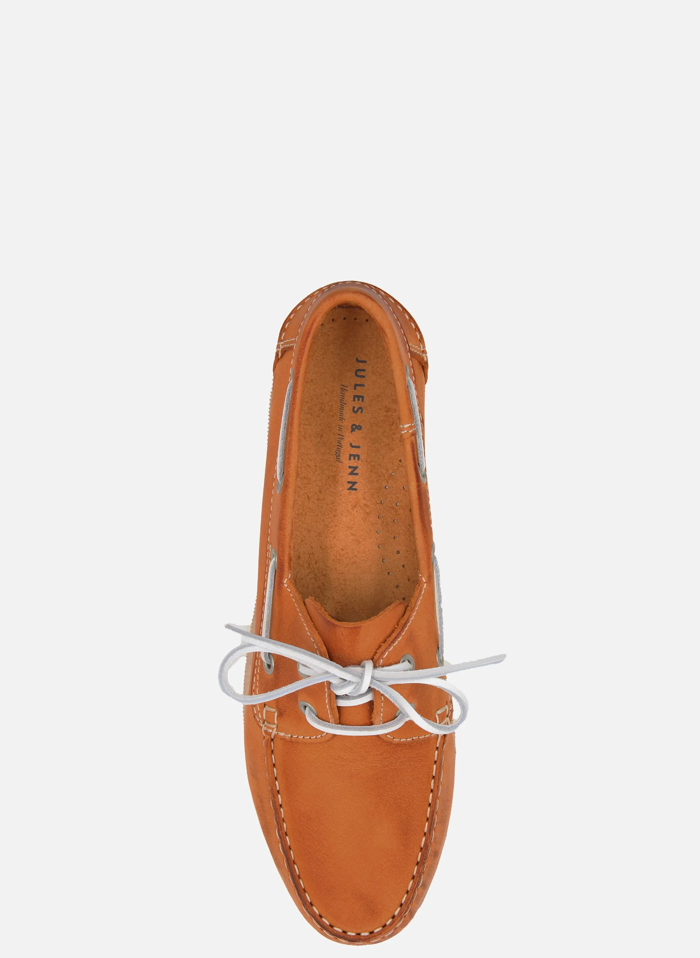 JULES & JENN  Chaussures bateau en cuir - Orange