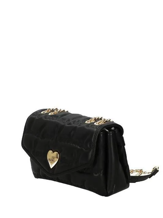 Love Moschino Gold Heart Convertible Sac Bandoulière/Épaule Noir - Achetez À Prix Outlet!