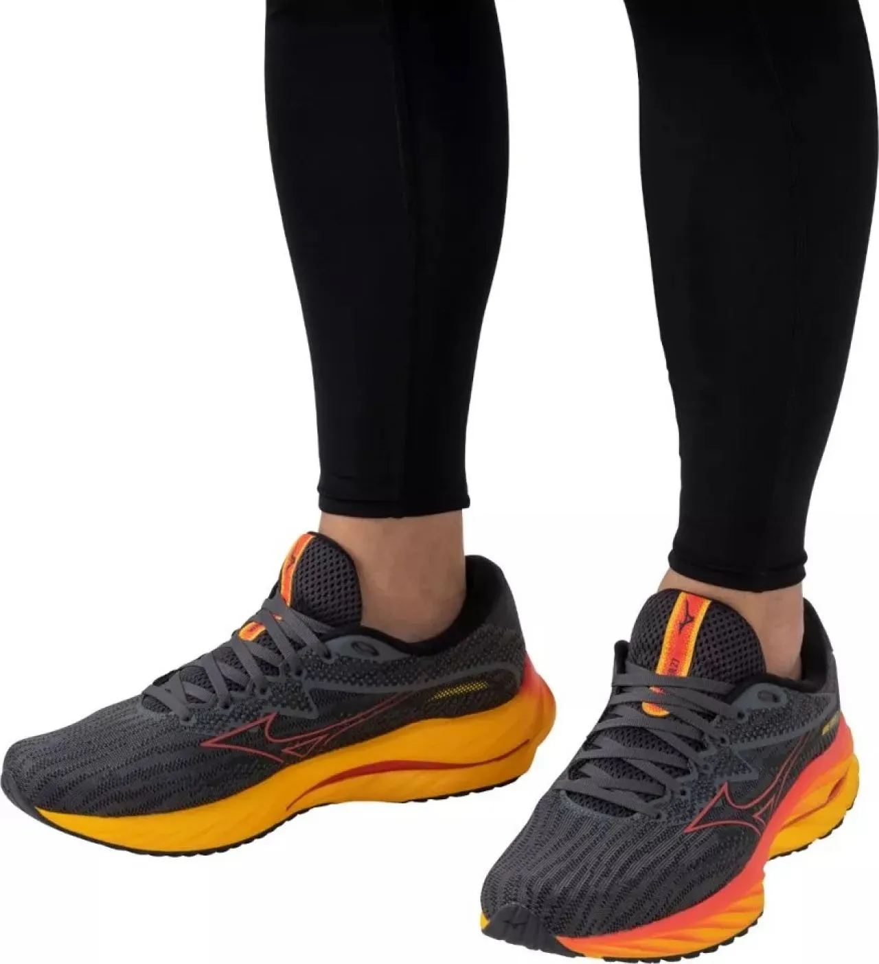 MIZUNO WAVE RIDER 27 BLACK ET FLAME Chaussures de running