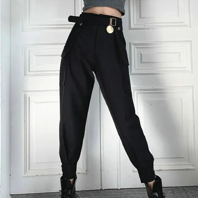 PANTALON CARGO FEMME CHIC NOIR