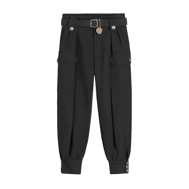 PANTALON CARGO FEMME CHIC NOIR