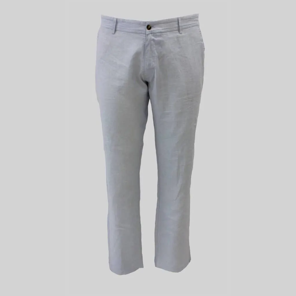 Pantalon chino bleu clair en lin