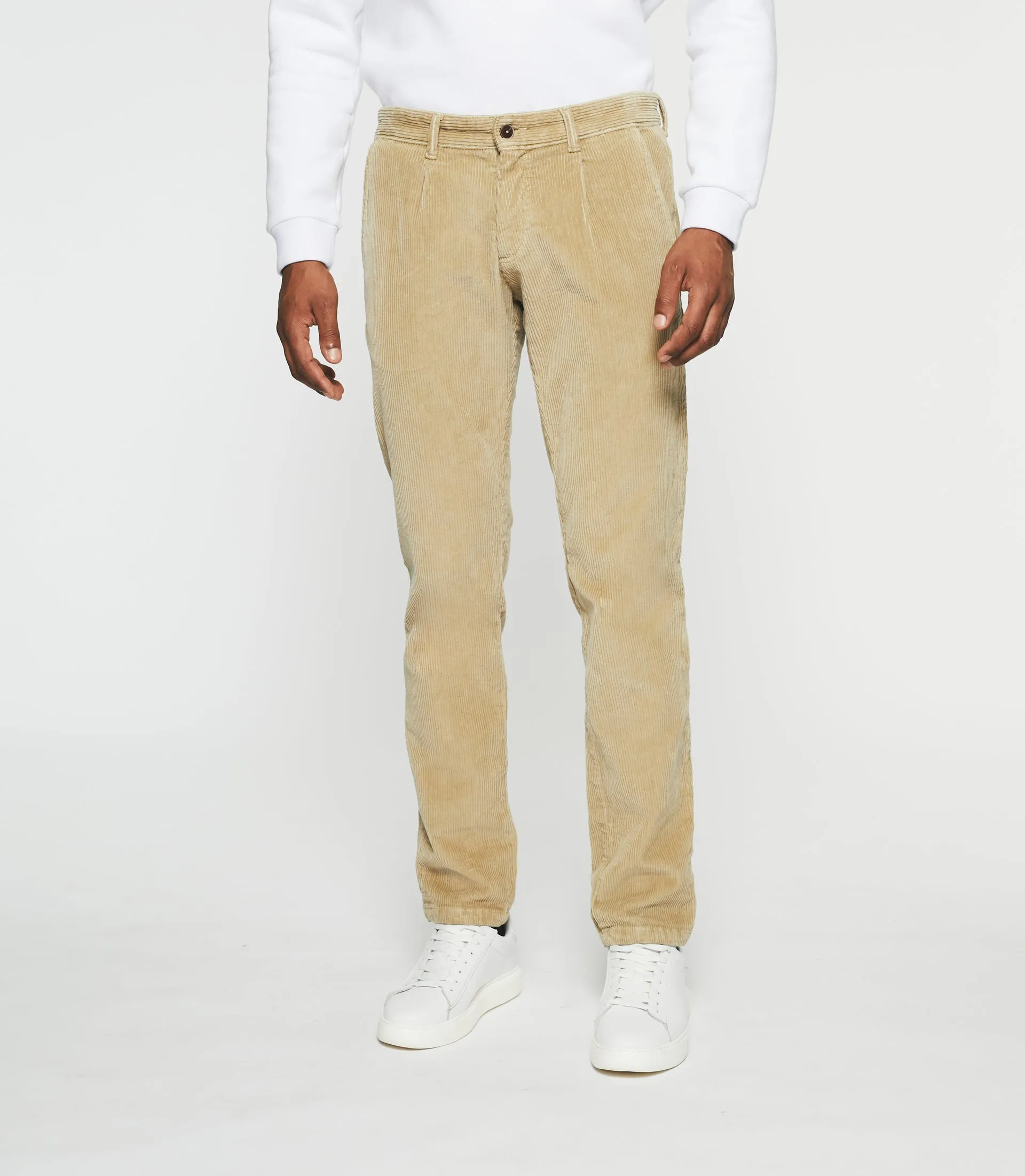 Pantalon chino effet velours beige VELOUTE