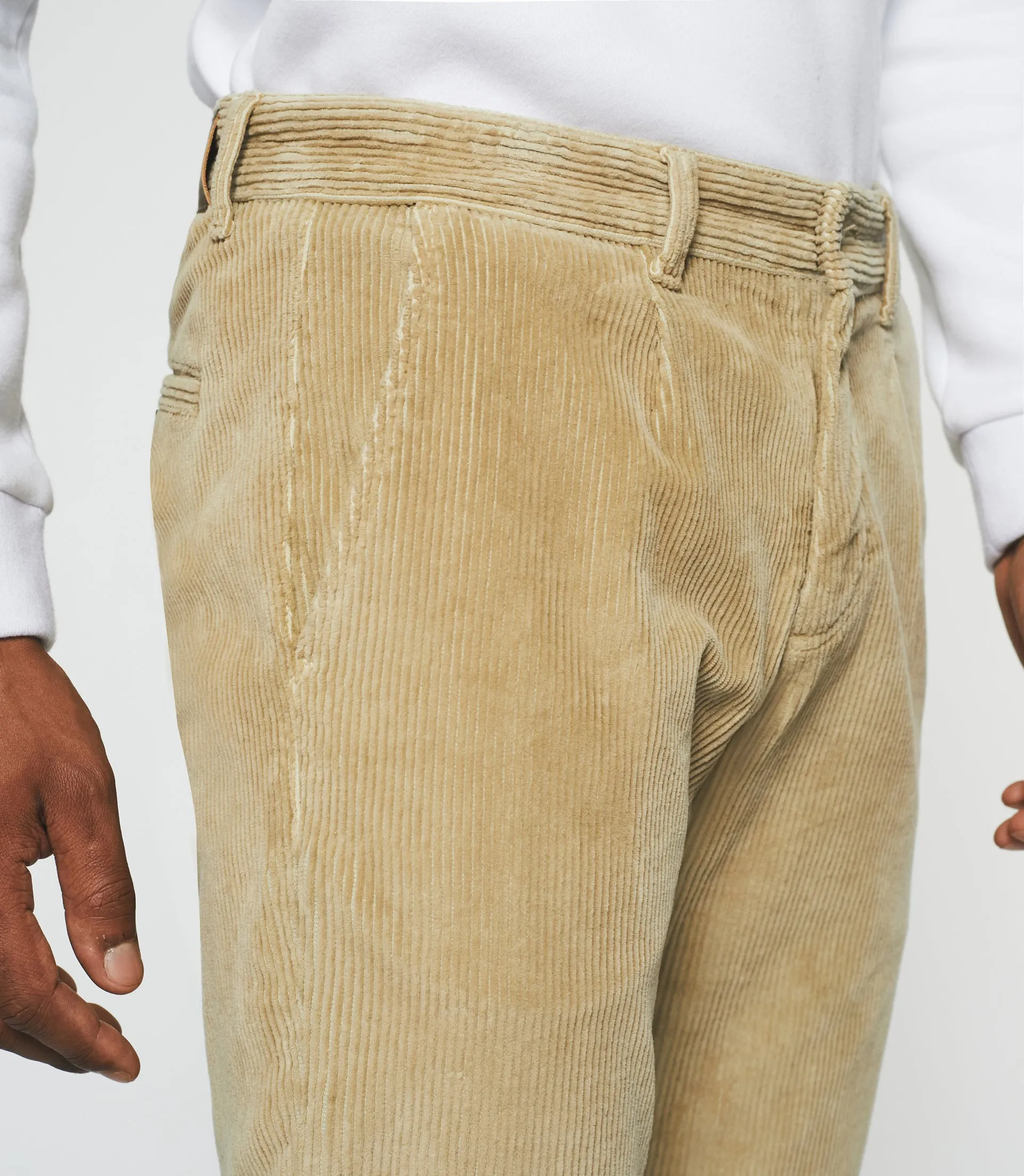 Pantalon chino effet velours beige VELOUTE