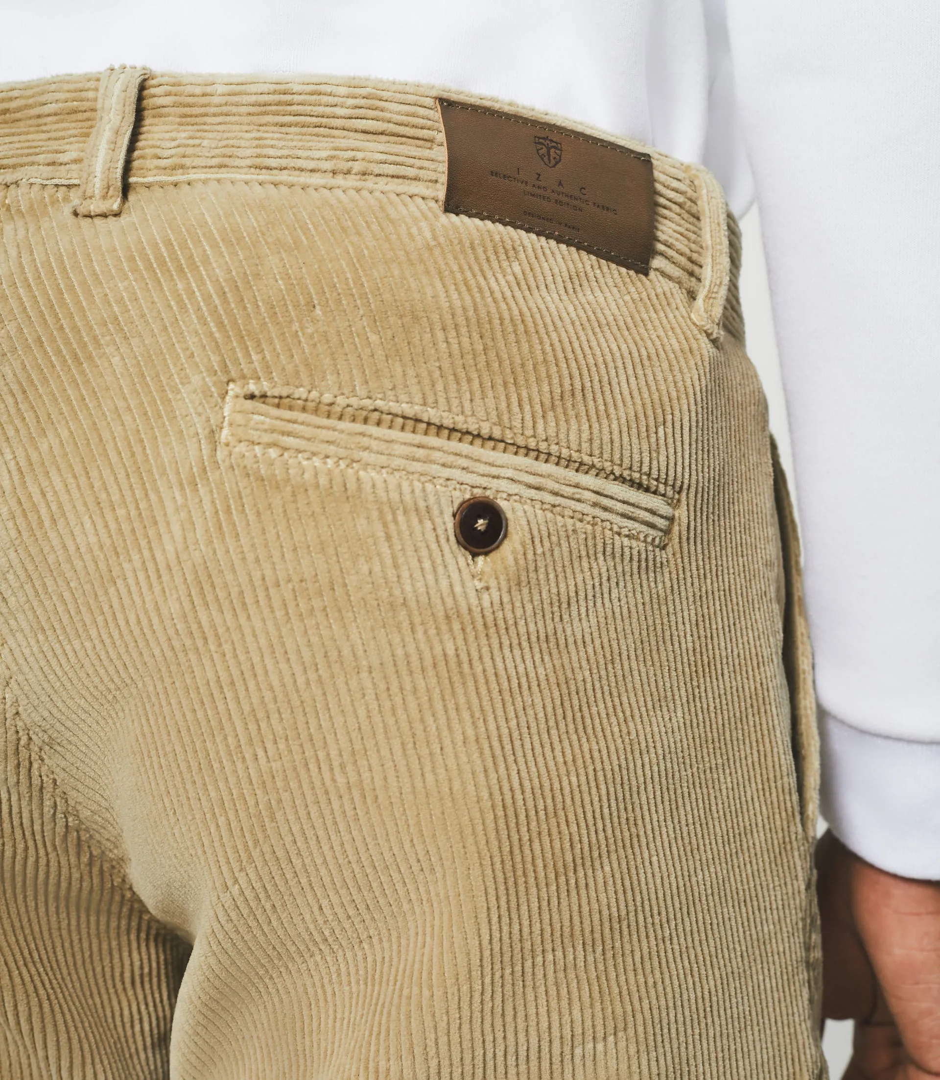 Pantalon chino effet velours beige VELOUTE