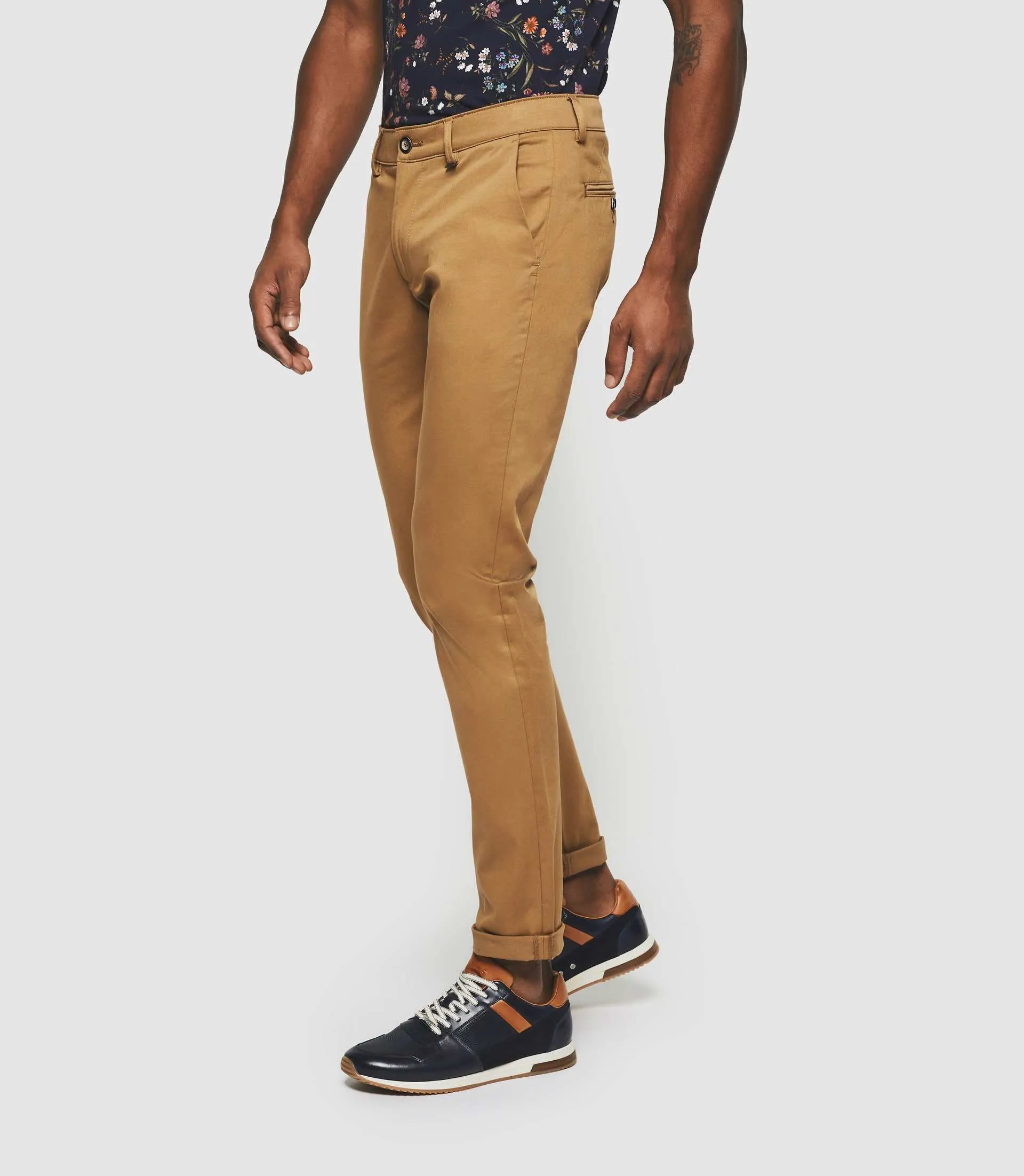 Pantalon chino slim camel PANAMA