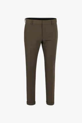 Pantalon chino slim en coton mélangé