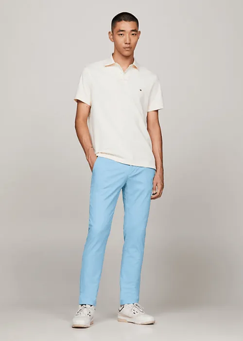 Pantalon chino slim Tommy Hilfiger bleu coton bio stretch