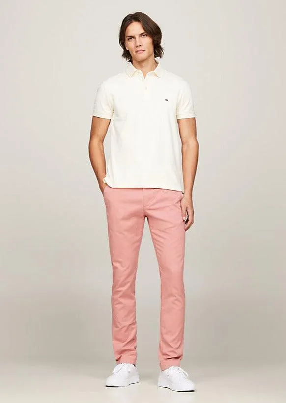 Pantalon chino slim Tommy Hilfiger rose coton bio stretch