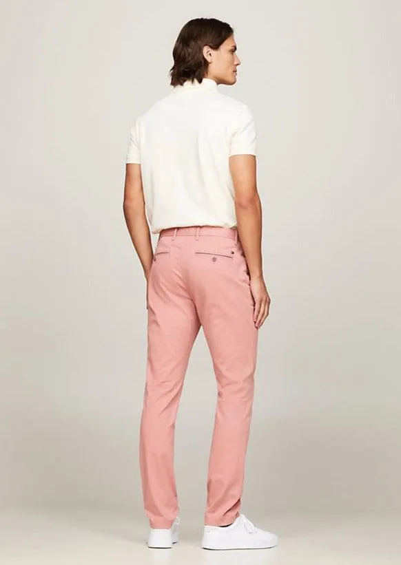 Pantalon chino slim Tommy Hilfiger rose coton bio stretch