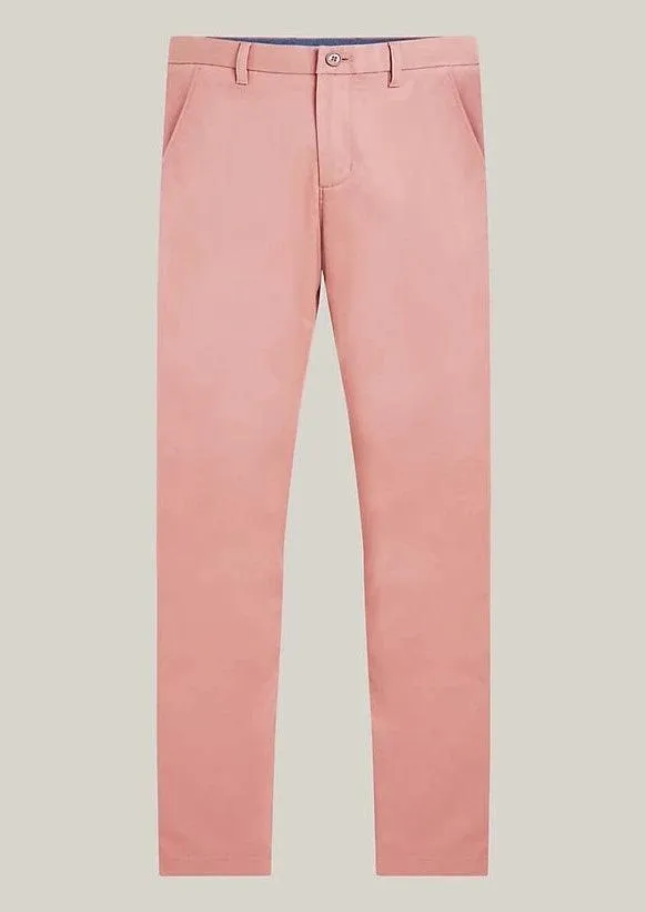 Pantalon chino slim Tommy Hilfiger rose coton bio stretch