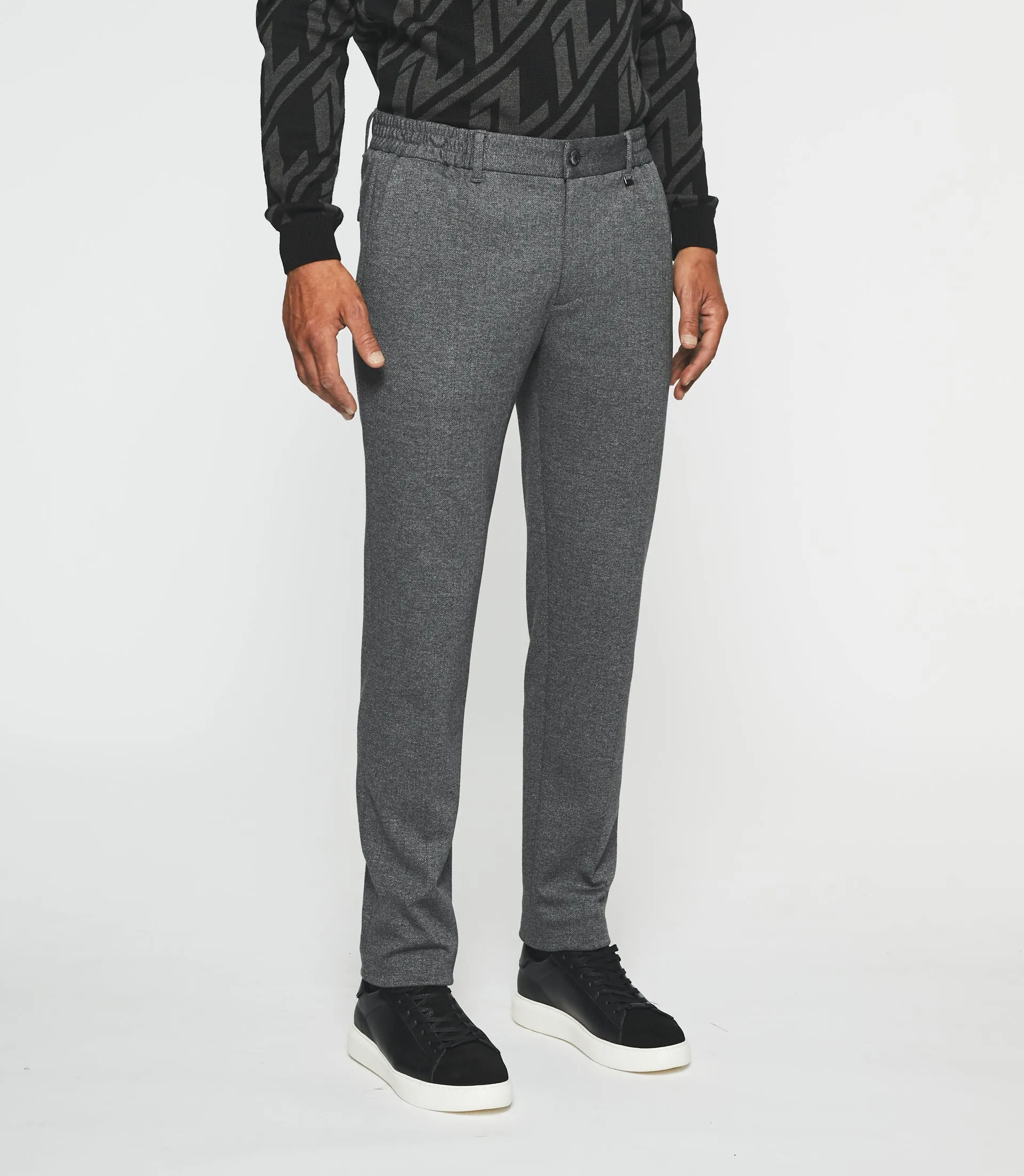 Pantalon Chino taille élastique gris foncé VOLTIGE