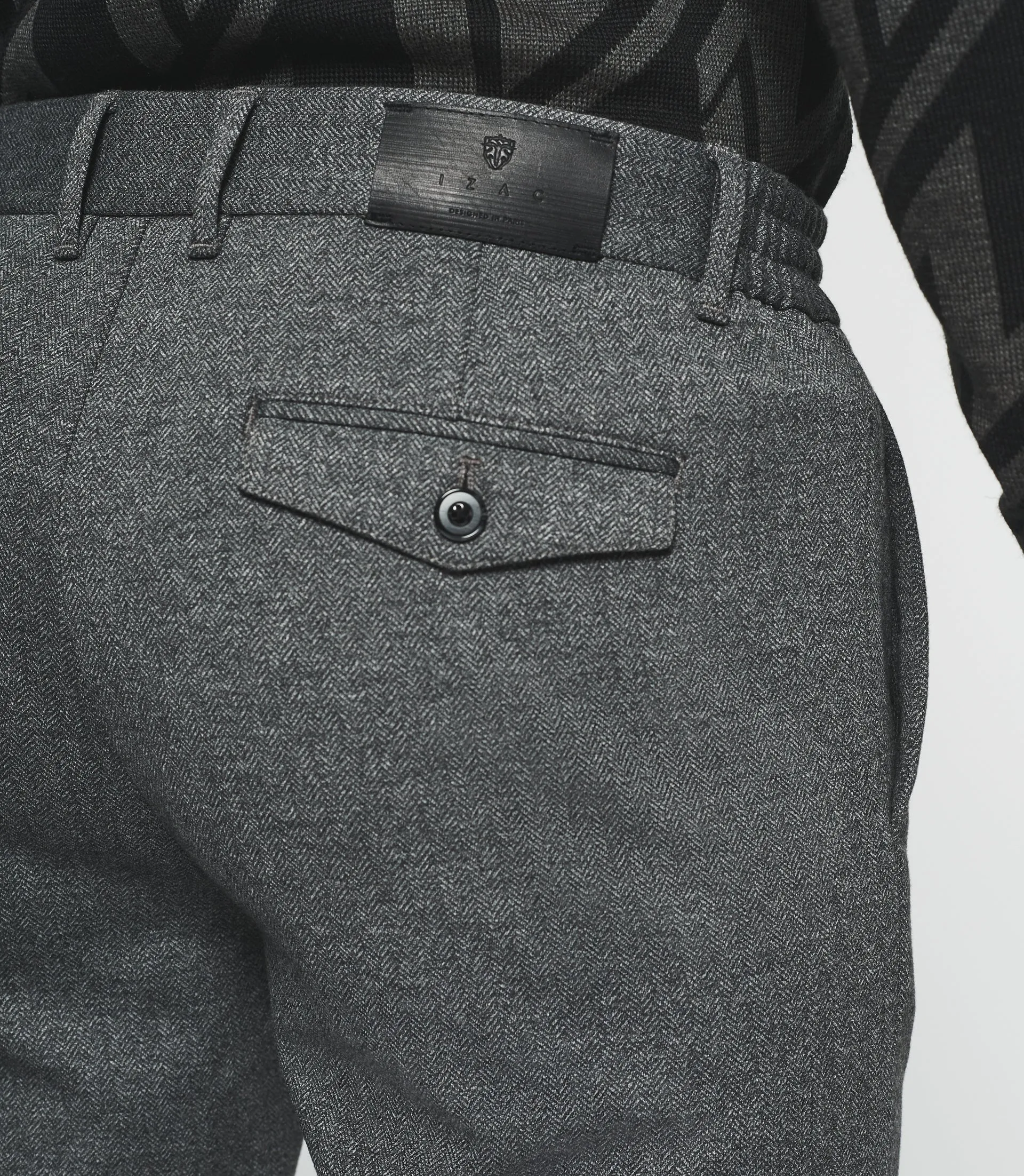 Pantalon Chino taille élastique gris foncé VOLTIGE