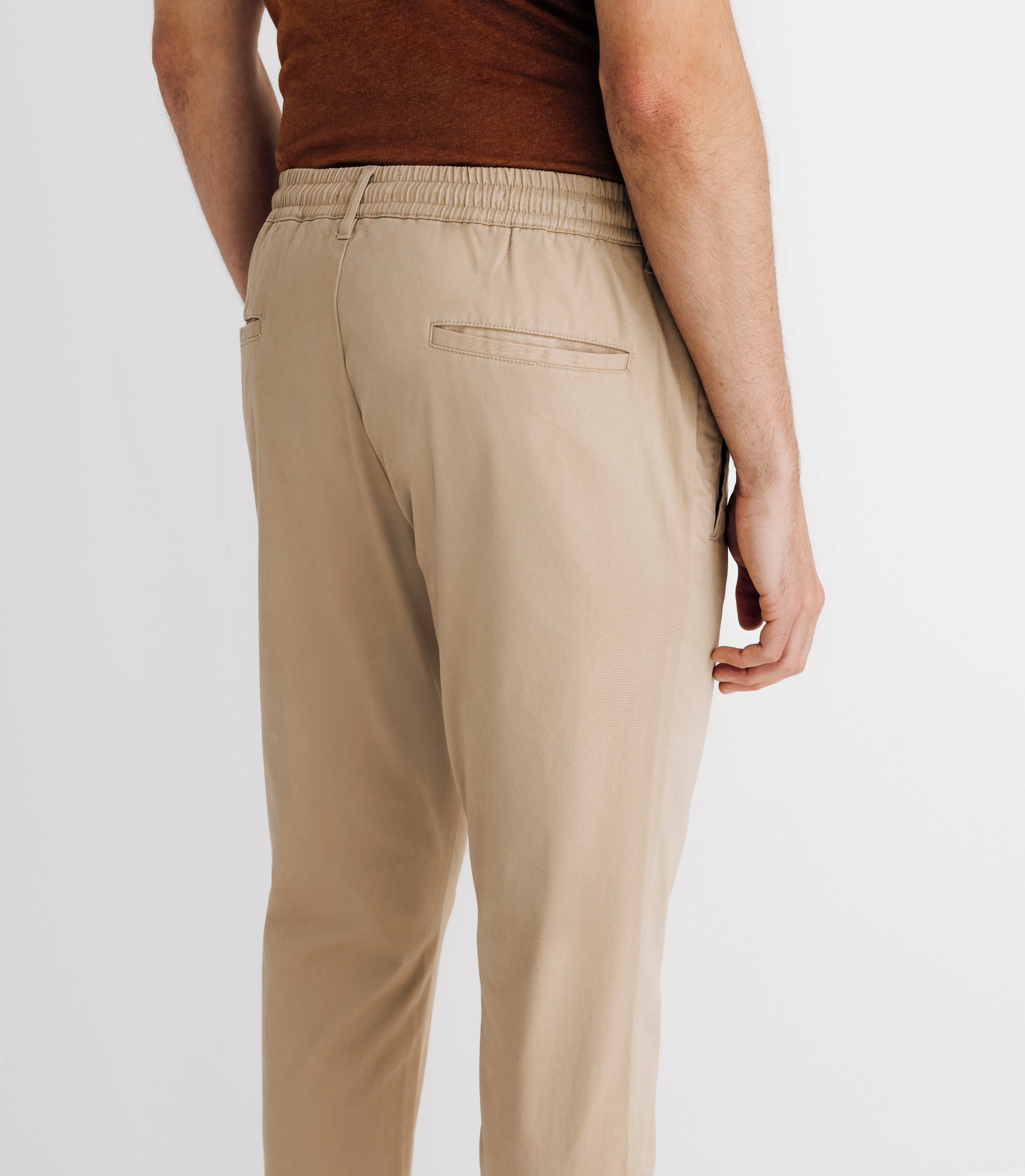 Pantalon chino élastique beige