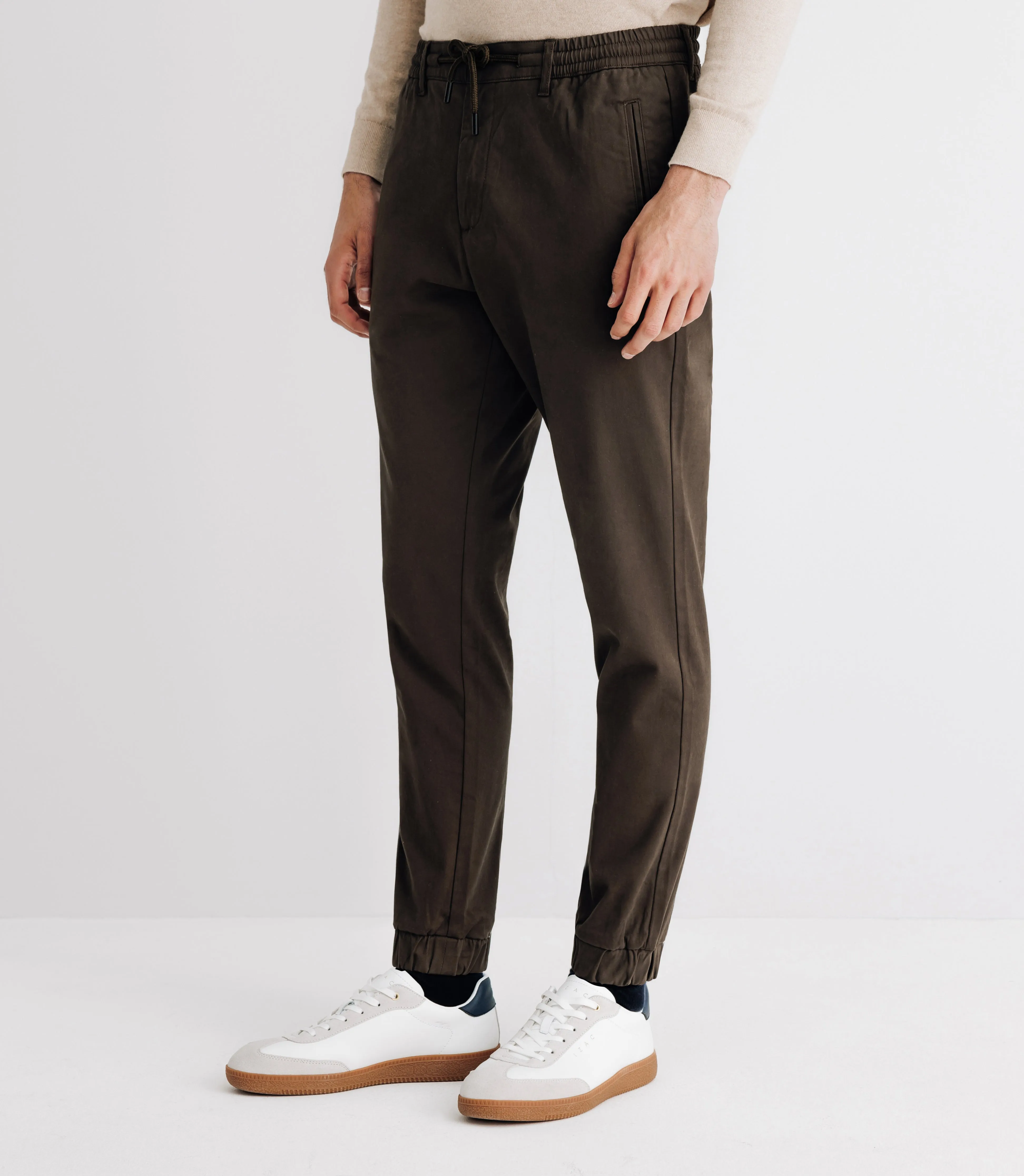 Pantalon chino élastique kaki