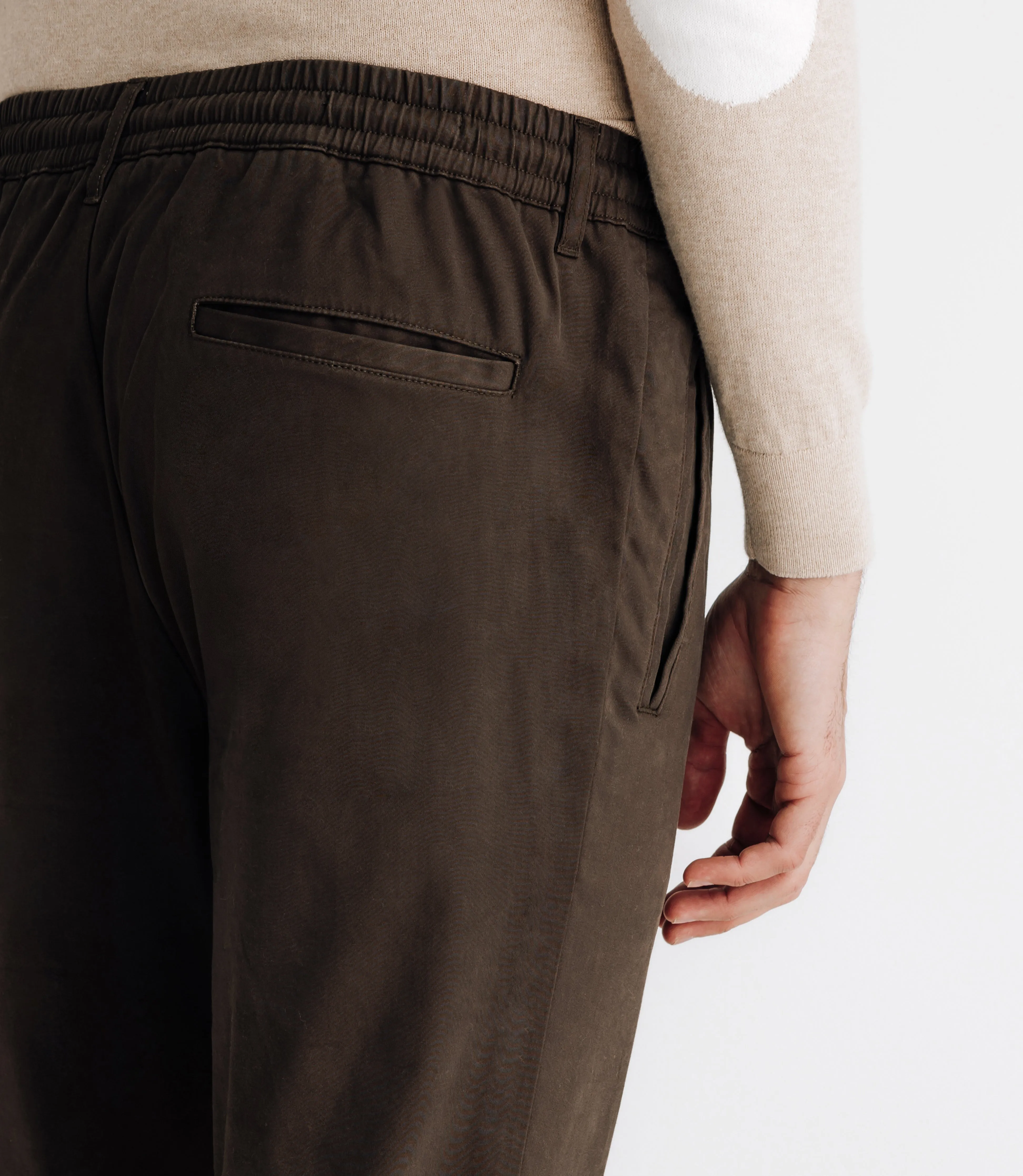 Pantalon chino élastique kaki