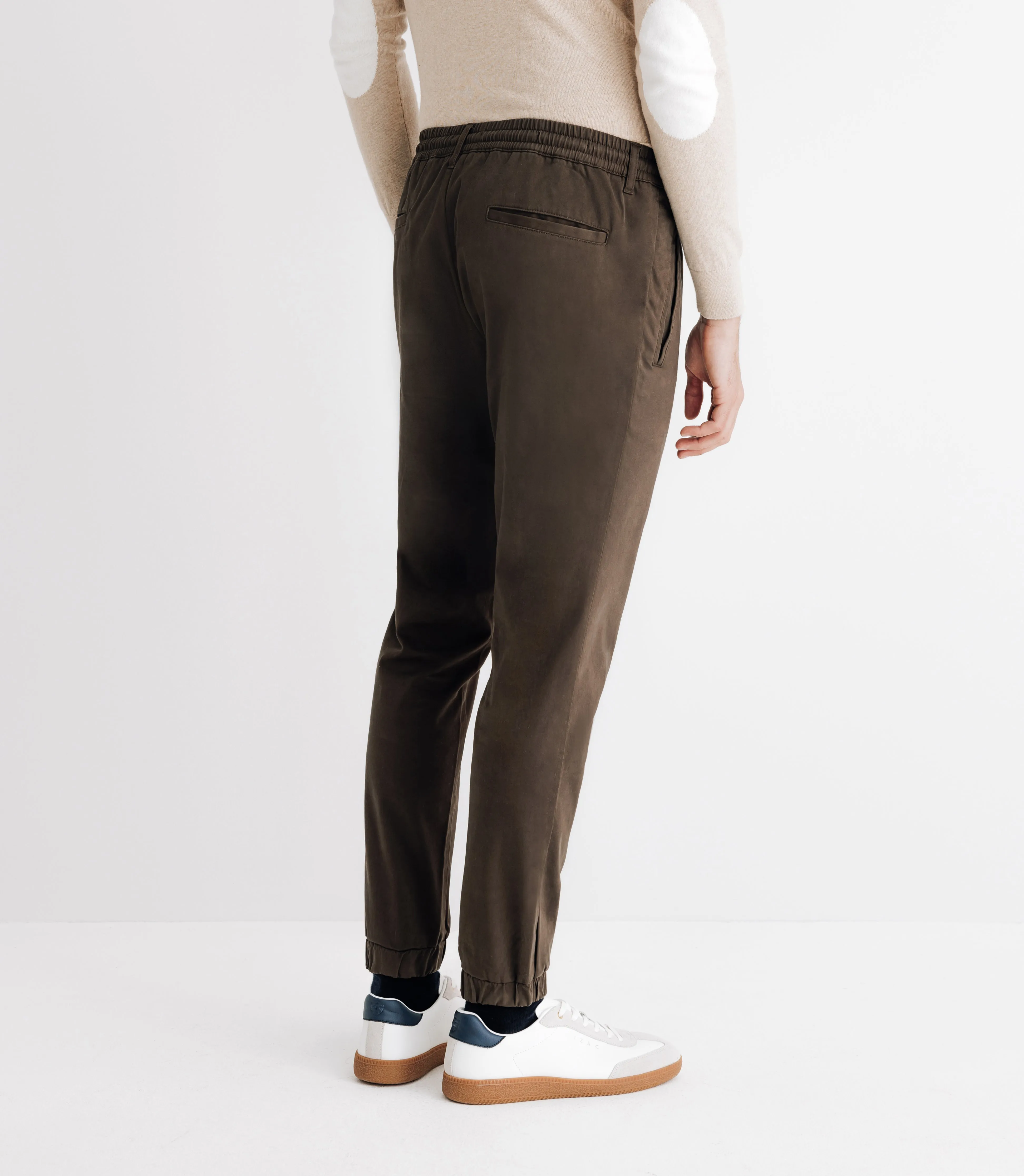 Pantalon chino élastique kaki