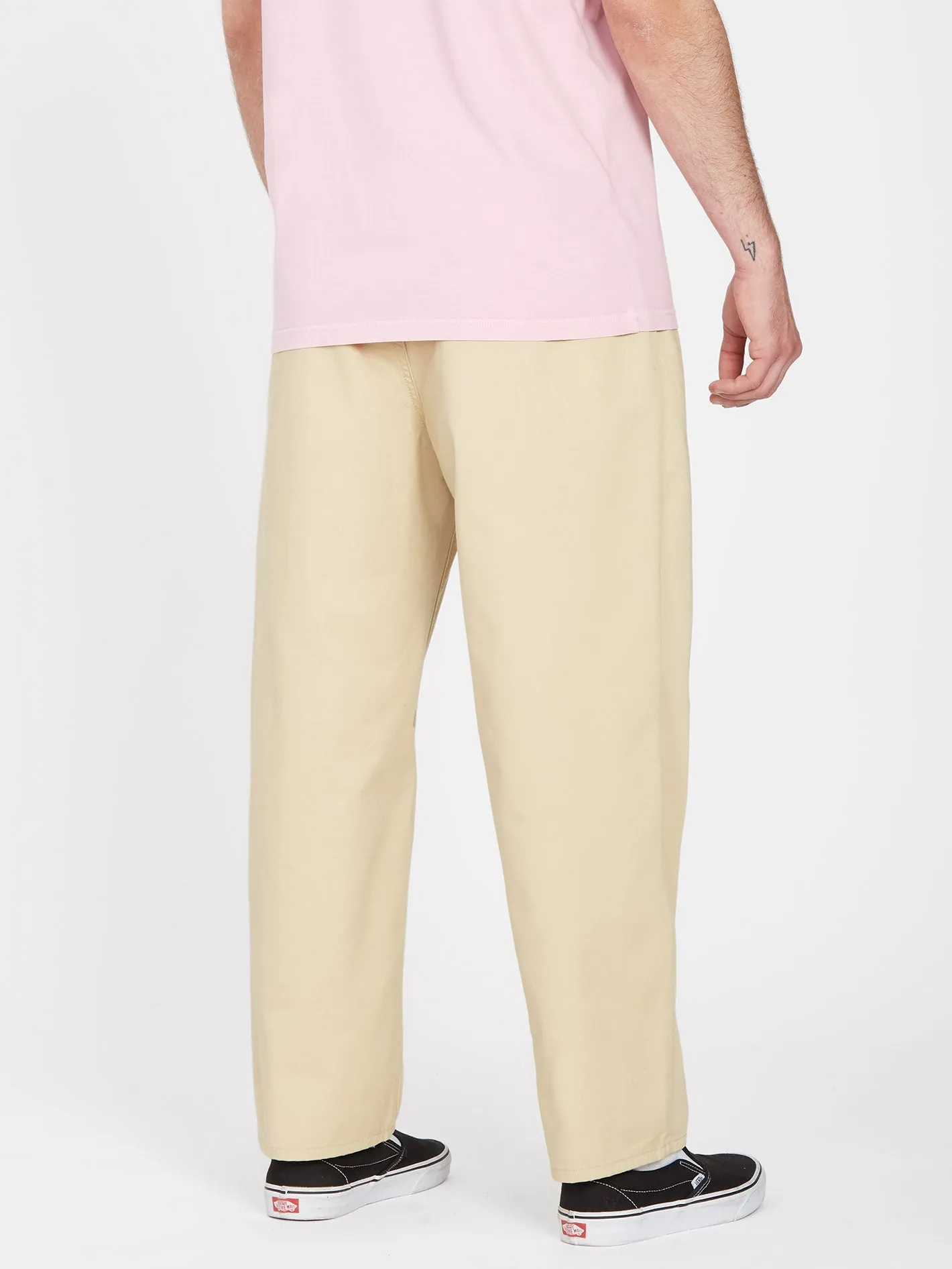 Pantalon Pleated Chino - ALMOND