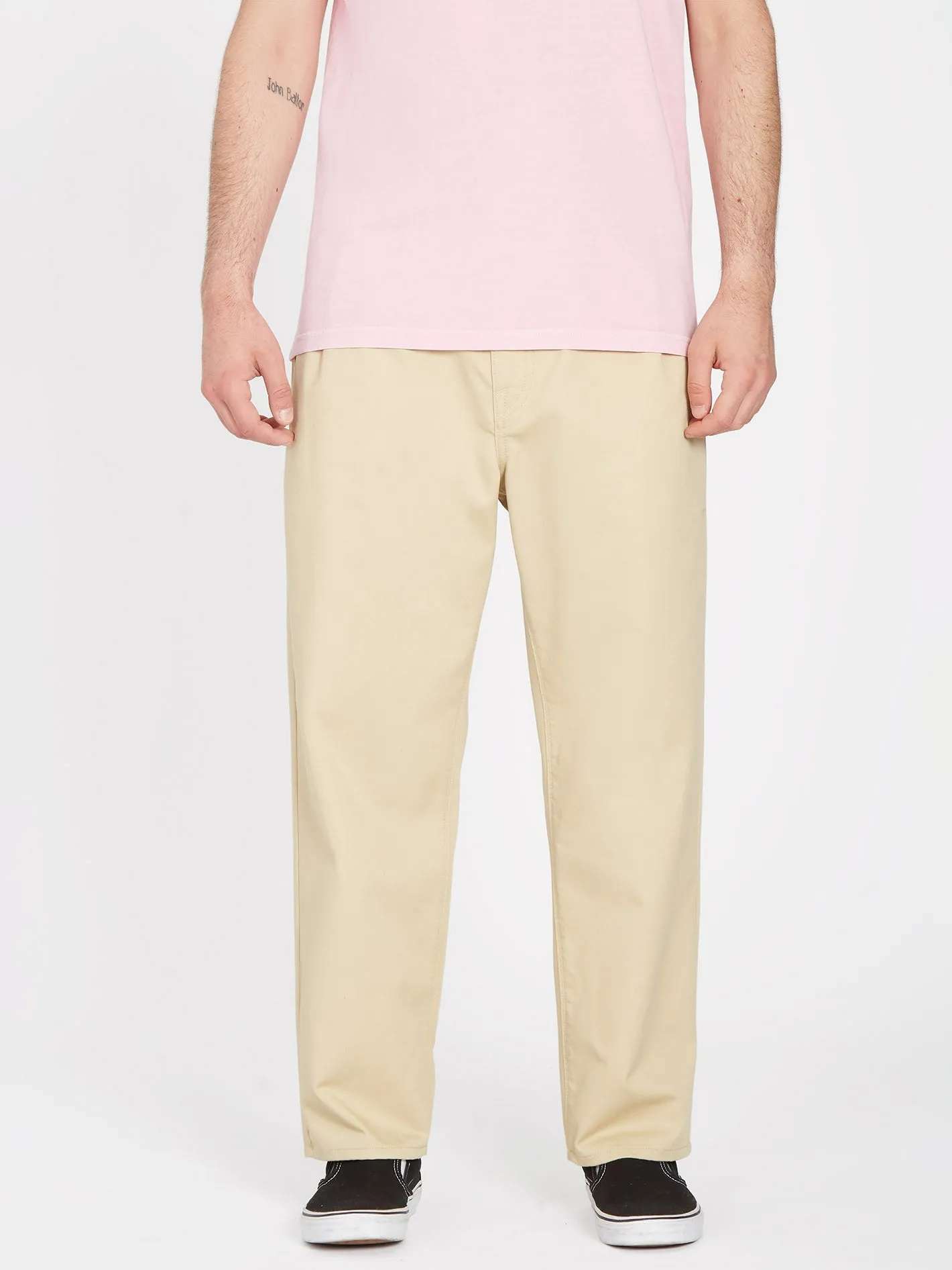 Pantalon Pleated Chino - ALMOND