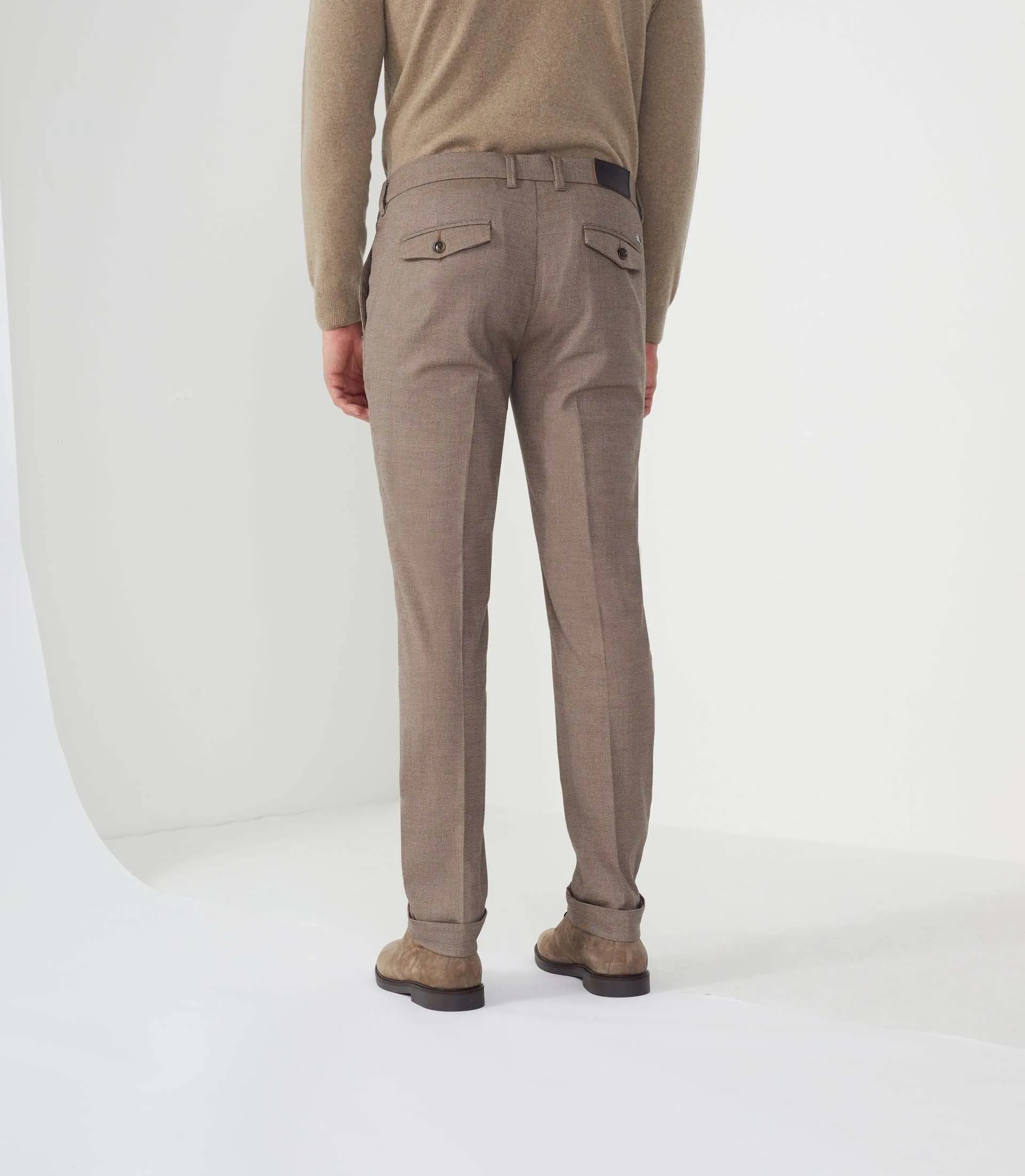 Pantalon slim chino taille élastique beige Magma