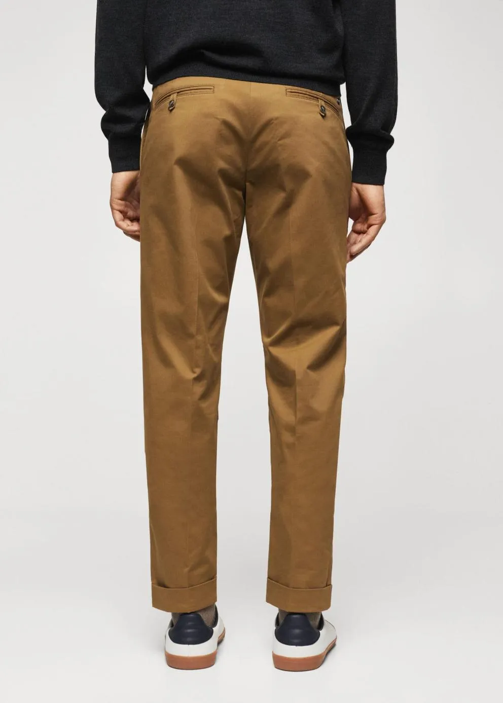 Pantalons | Homme MANGO Pantalon Chino Pinces Tabac