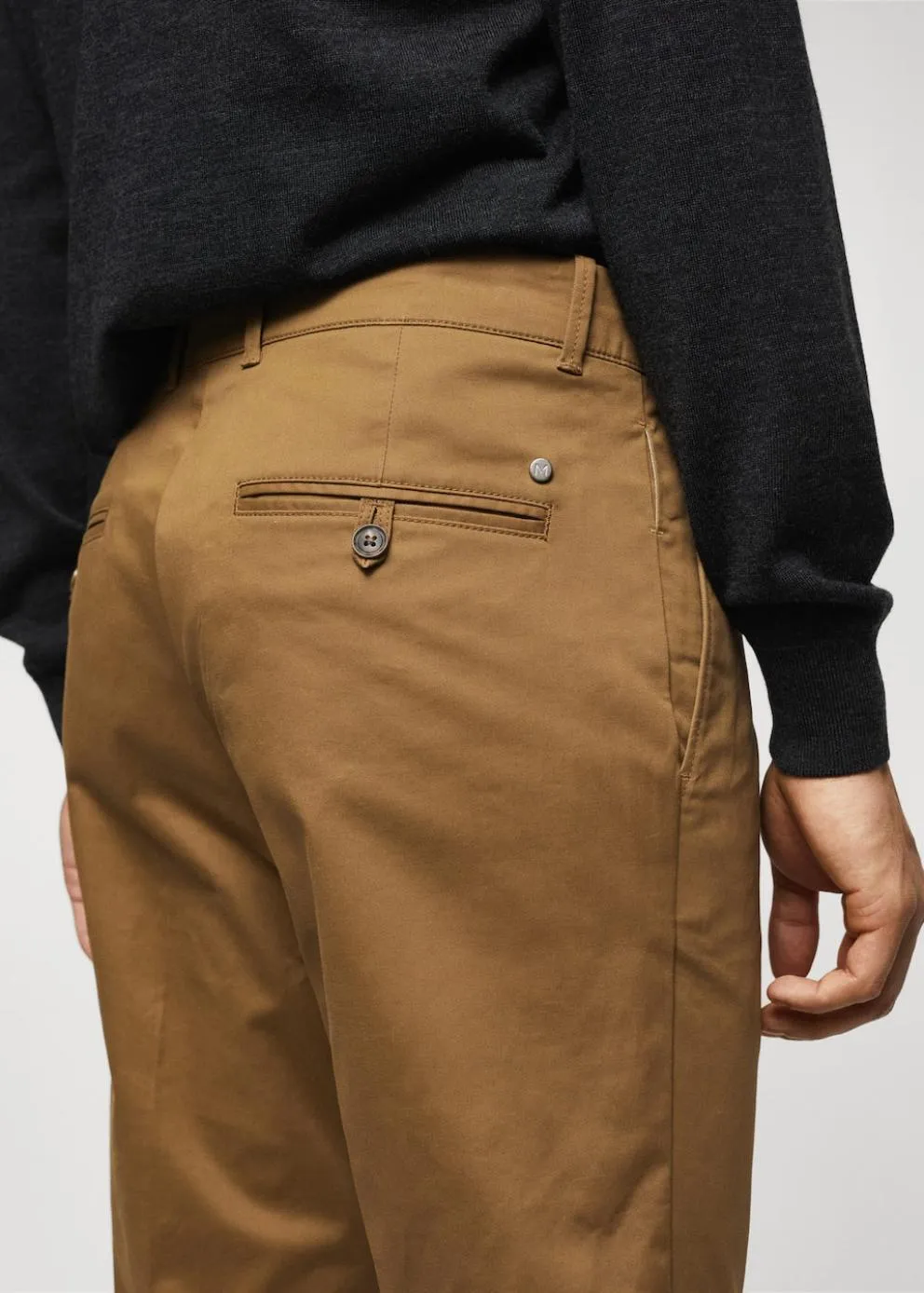 Pantalons | Homme MANGO Pantalon Chino Pinces Tabac