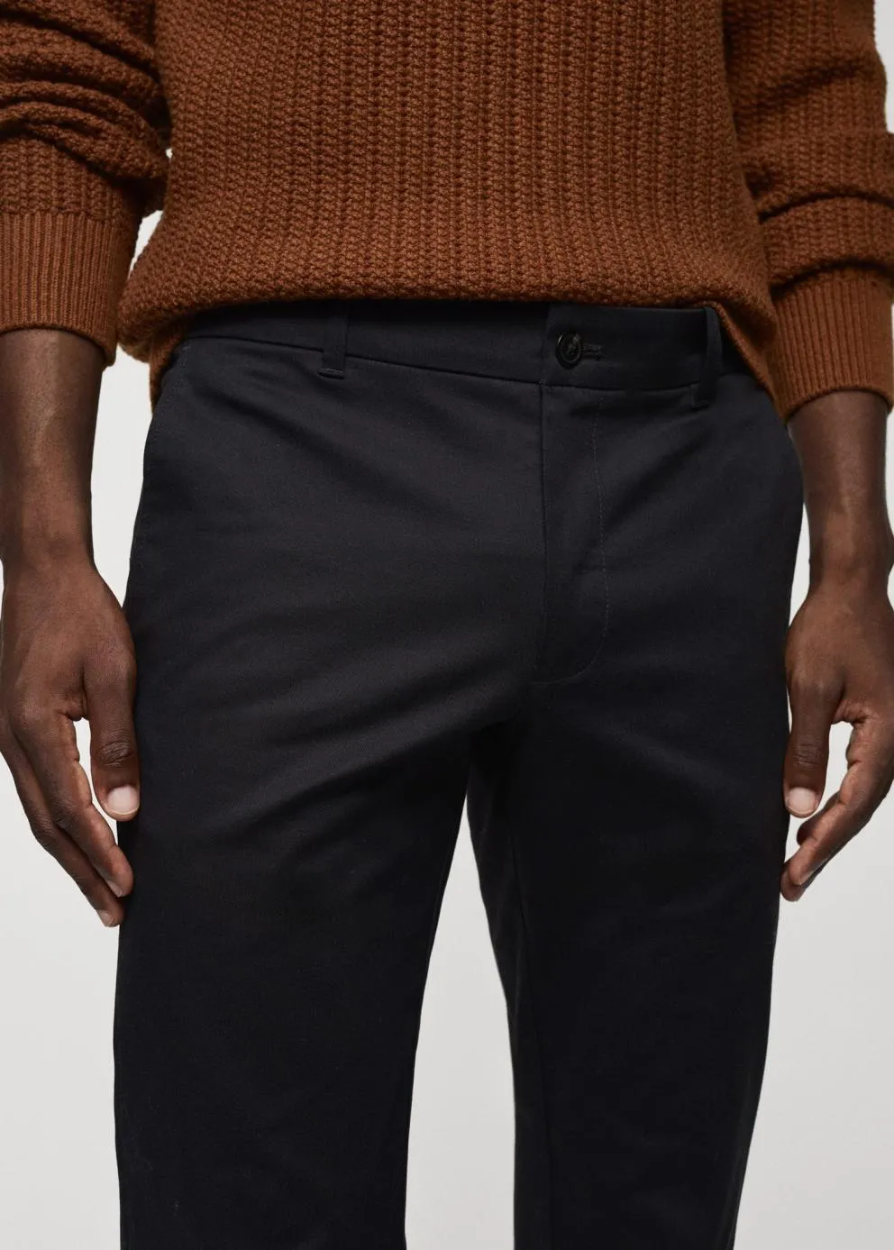 Pantalons | Homme MANGO Pantalon Skinny Chino Coton Bleu Nuit