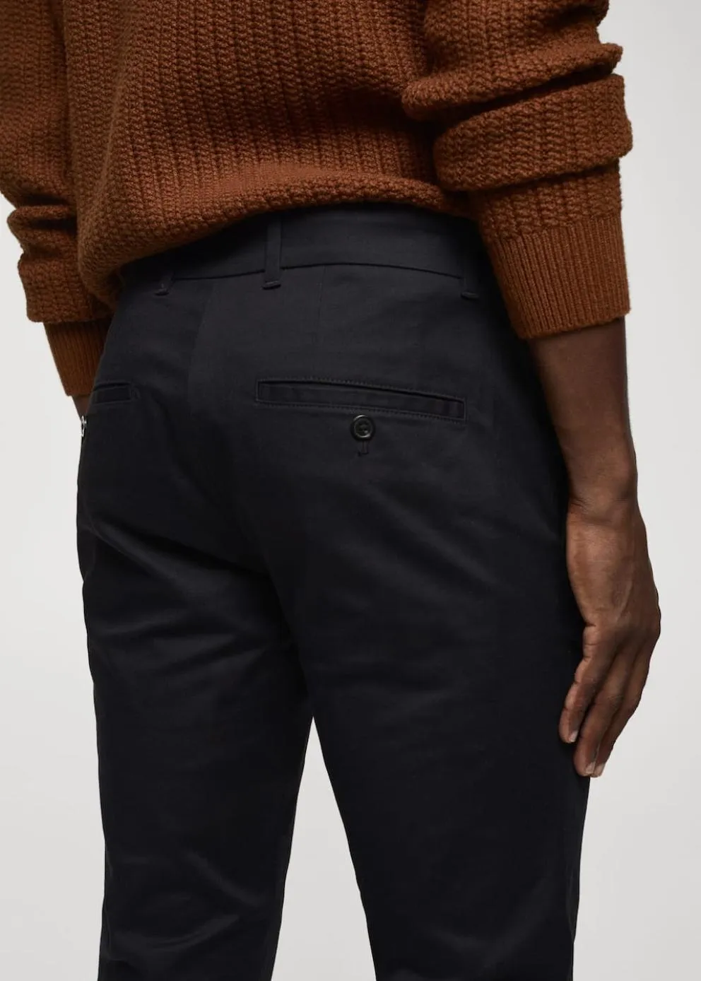 Pantalons | Homme MANGO Pantalon Skinny Chino Coton Bleu Nuit